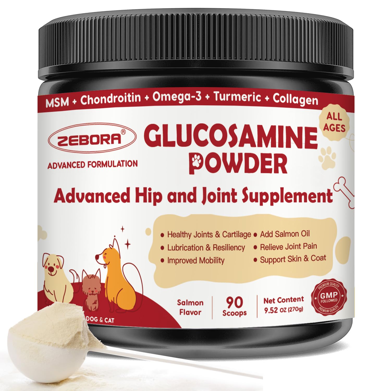 Glucosamine for Dogs - Joint Supplement for Dogs - Glucosamine Chondroitin, MSM, Omega-3, Collagen, Dog Hip and Joint Pain Relie