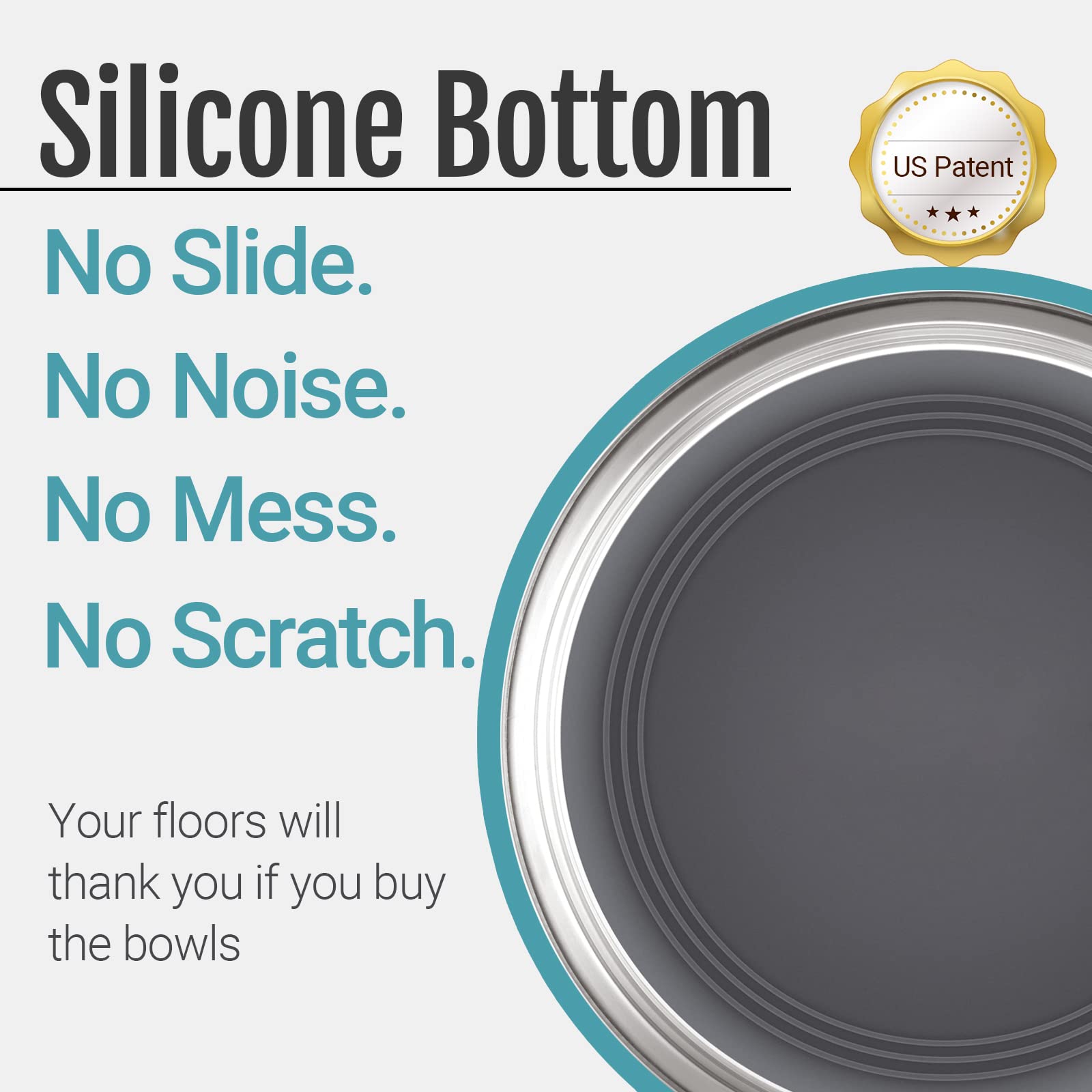 PEGGY11 Stainless Steel Dog Bowls - 7.6 Cup, 2 Pack