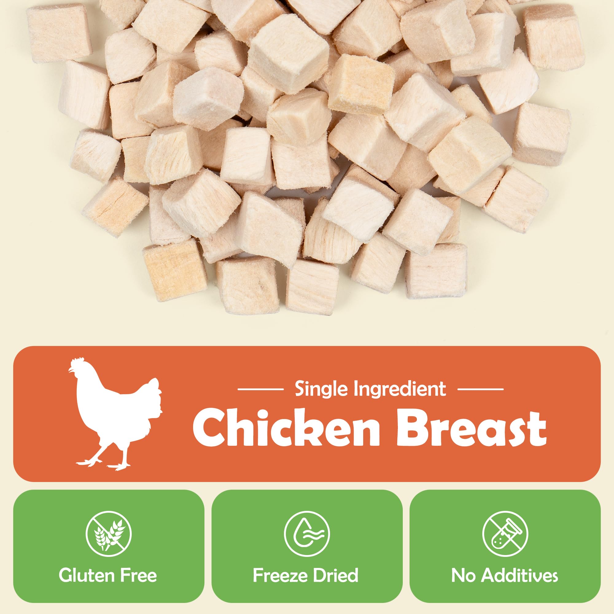 MON2SUN Freeze Dried Chicken Cat and Dog Treats, Single Ingredient Natural and Healthy Dog Snacks, High Protein Training Treats