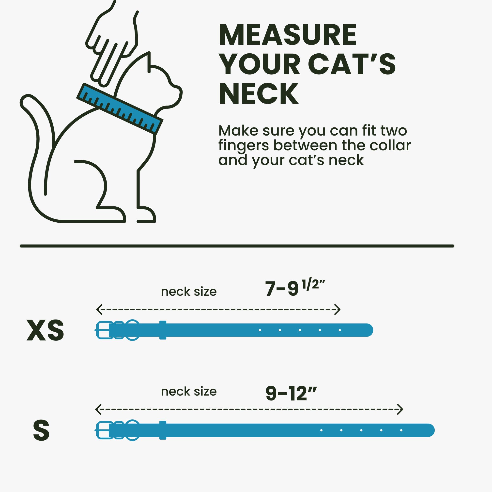 Bronzedog Leather Cat Collar With Removable Bells Non Breakaway Kitten Qr Tag For Girl Boy (7' - 9' For Cats, Blue & Silver)