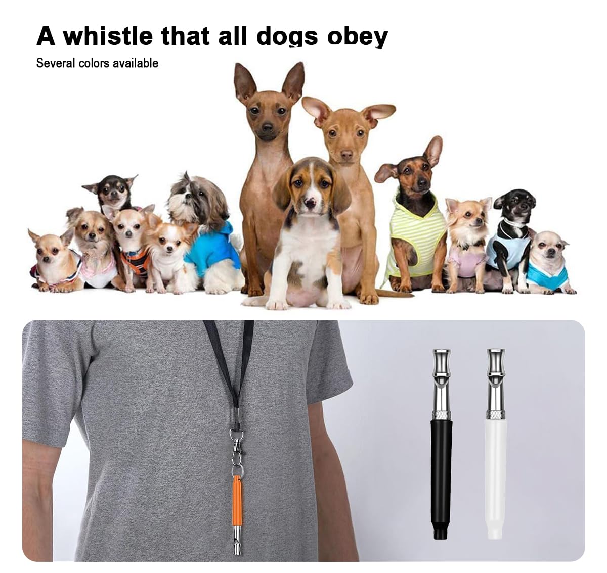 2 Pcs Ultrasonic Dog Training Whistle With Lanyard, Adjustable Frequency Silent Dog Whistle For Recall, Stop Barking, And Profes