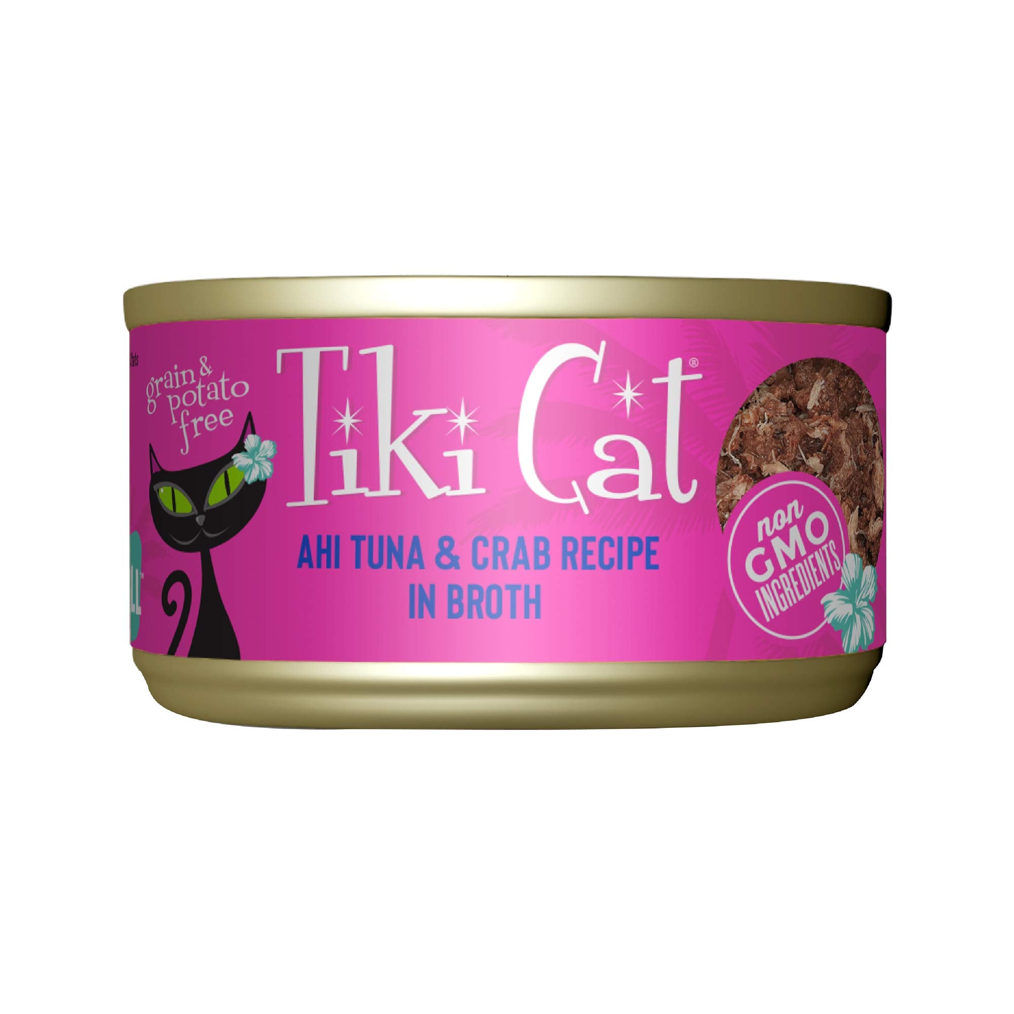 Tiki Cat Grill, Ahi Tuna & Crab, High-Protein and 100% Non-GMO Ingredients, Wet Whole Foods Cat Food for All Life Stages, 2.8 oz