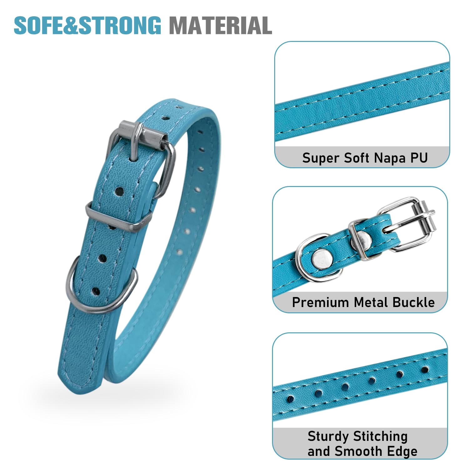 Puppy Collars For Litter - 12 Color Adjustable Id Collar Identification Leather Small Dog Collars For Puppy Medium Large Breed D