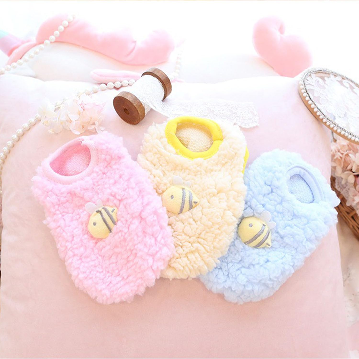 Fladorepet 3 Packs Teacup Dog Cat Xxs Clothes For Chihuahua Yorkie,Winter Warm Fleece Puppy Pet Clothes Sweater Shirt Vest For M