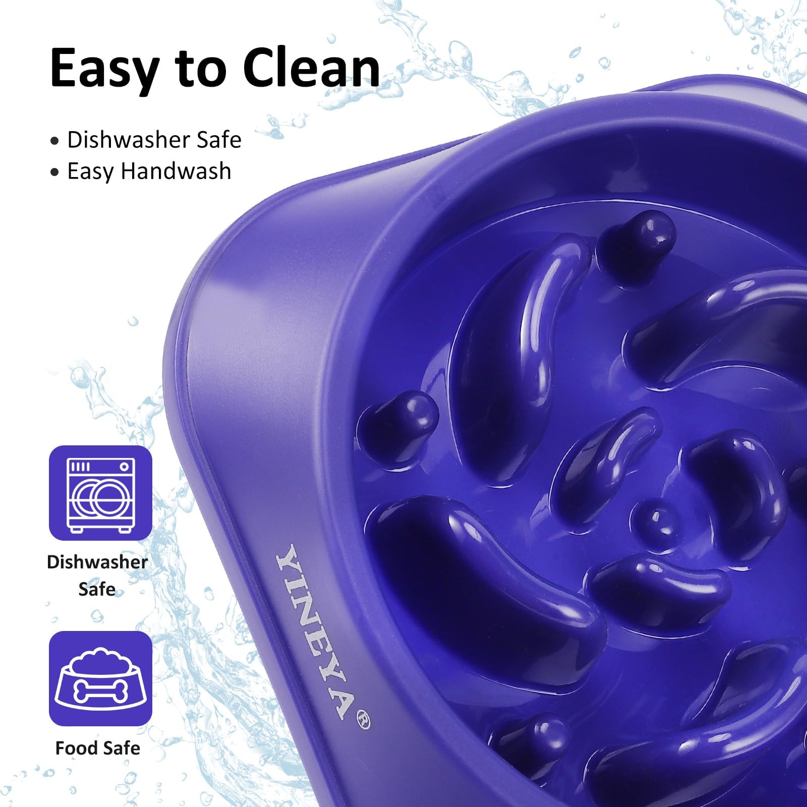 YINEYA Slow Feeder Dog Bowls, Pet Supplies That Slow Down Eating, Pet Food Bowls, Maze Dog Puzzle Feeder for Medium Breed