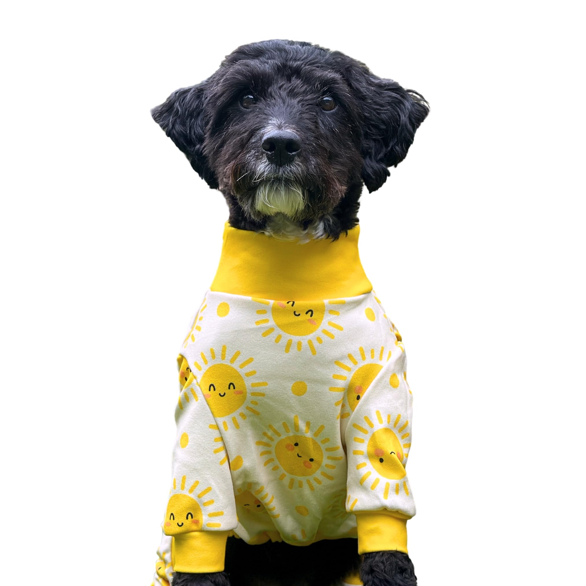 Spark Paws Dog Pajama, Ultra-Soft And 4-Way Stretch, Recovery-Suit Pj Onesie For Small, Medium And Large Breeds - Sunshine - 3Xl