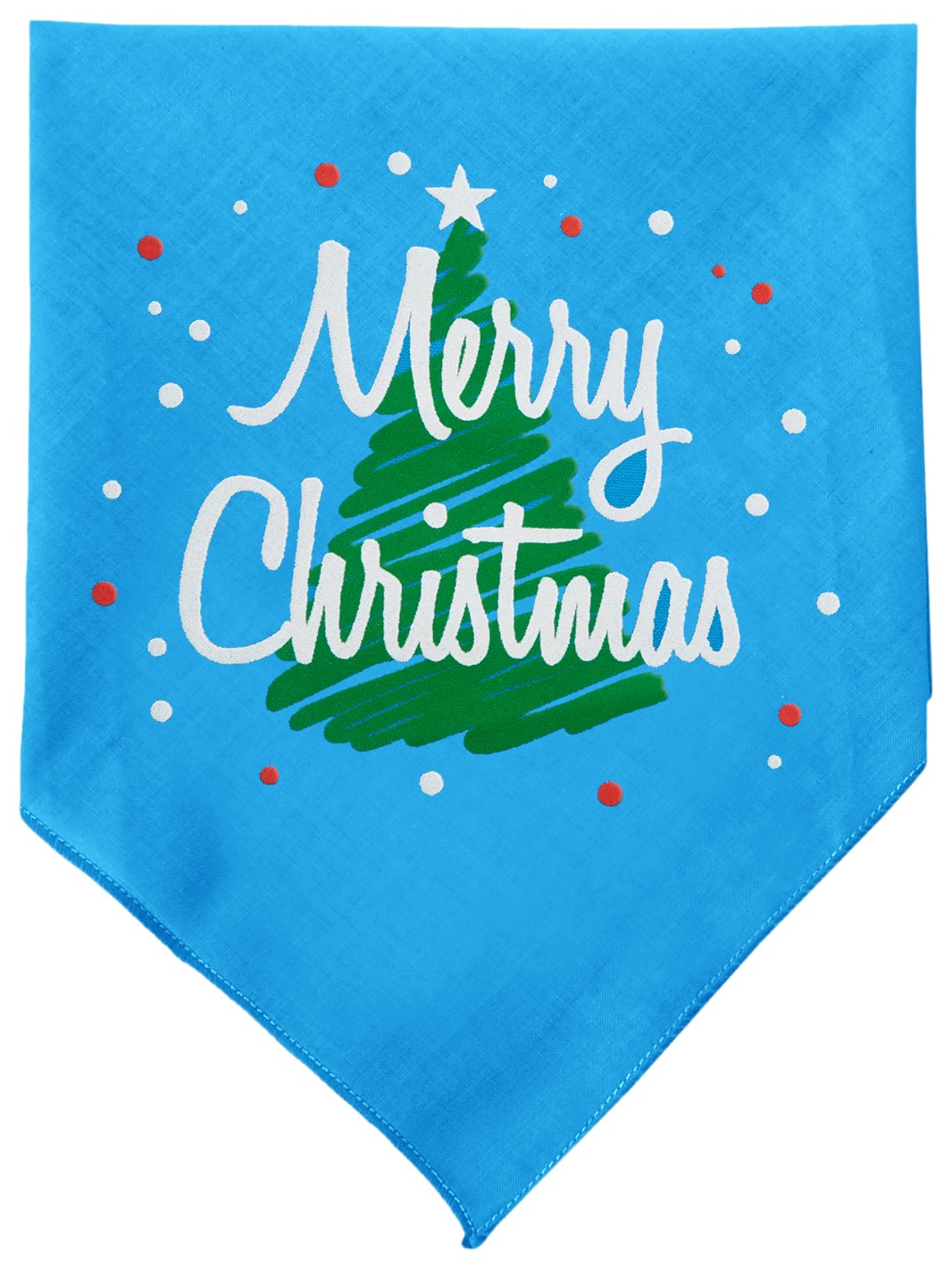 Christmas Pet and Dog Bandana Screen Printed, &quot;Scribble Merry Christmas&quot; Turquoise Small