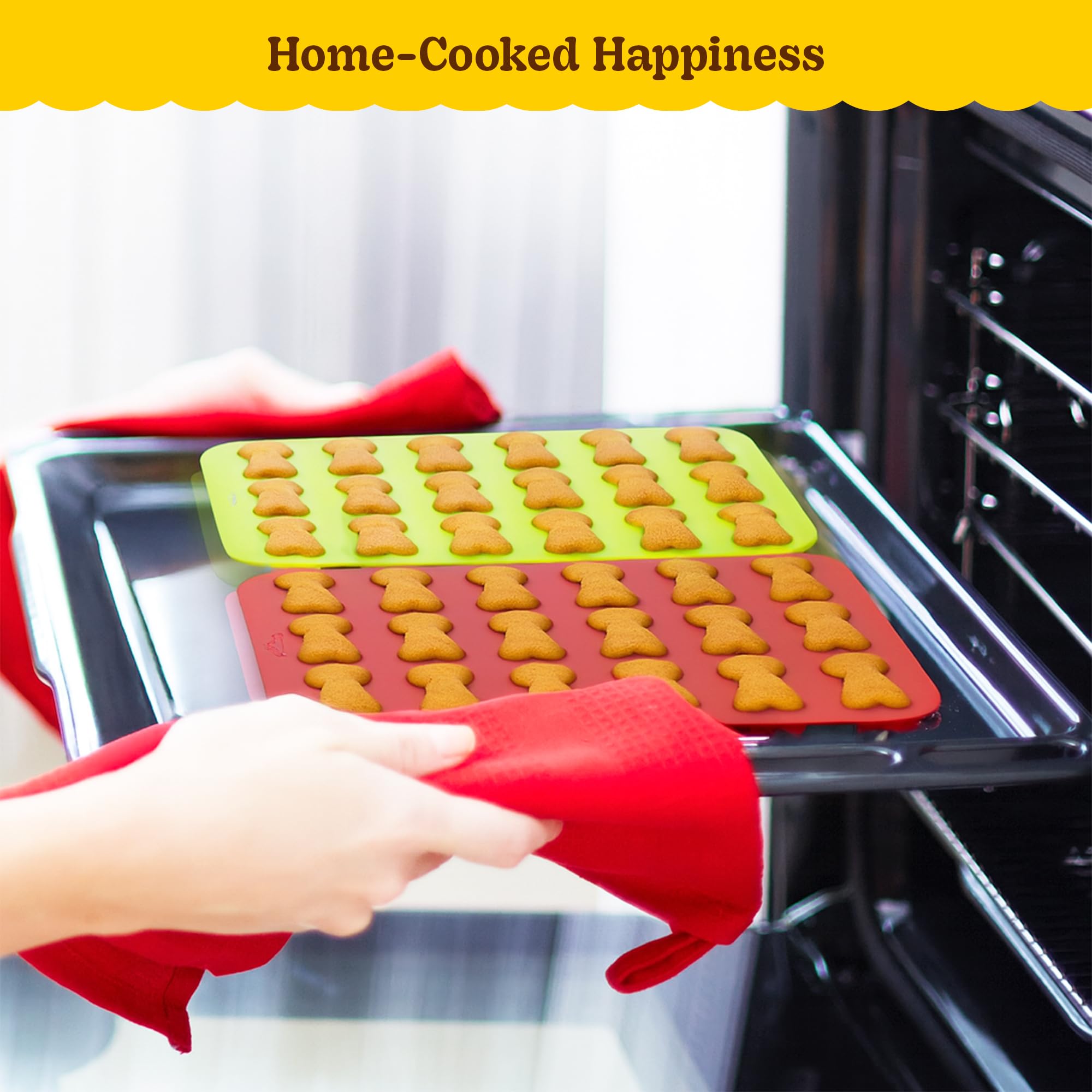 BoneItUp Homemade Dog Treats Set Silicone Molds Cookie Cutters with Healthy Vet Approved Recipes, Puppy Treats with Paws & Bones
