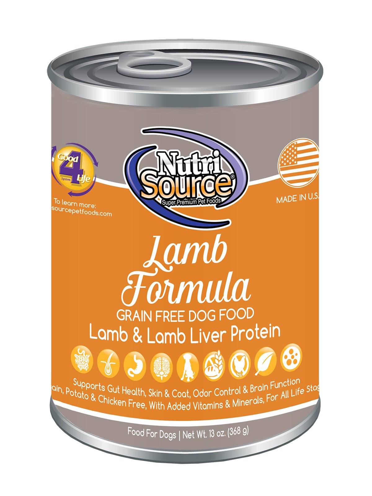 Tuffys 131001 NutriSource Grain Free Canned Lamb Dog Food, 7 lb