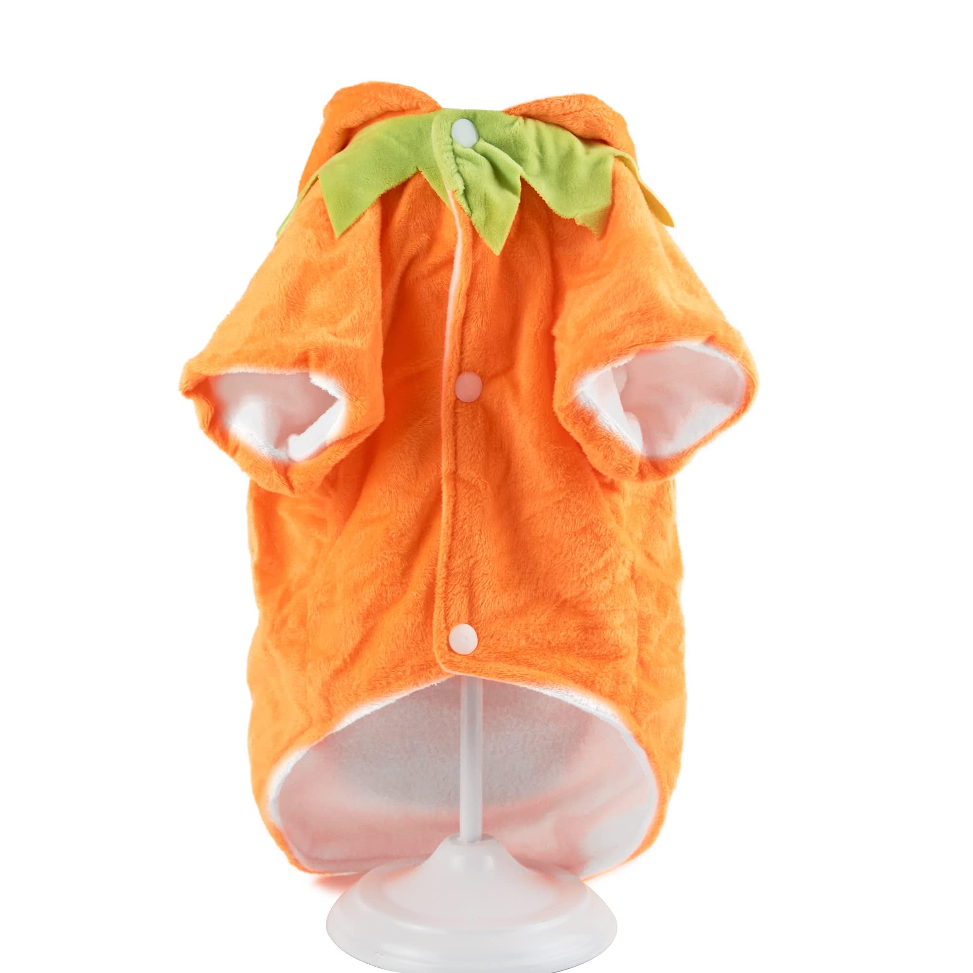 Delifur Dog Cat Halloween Pumpkin Costume Puppy Fleece Hoodie Coat for Small to Medium Dogs (XXX-Large)