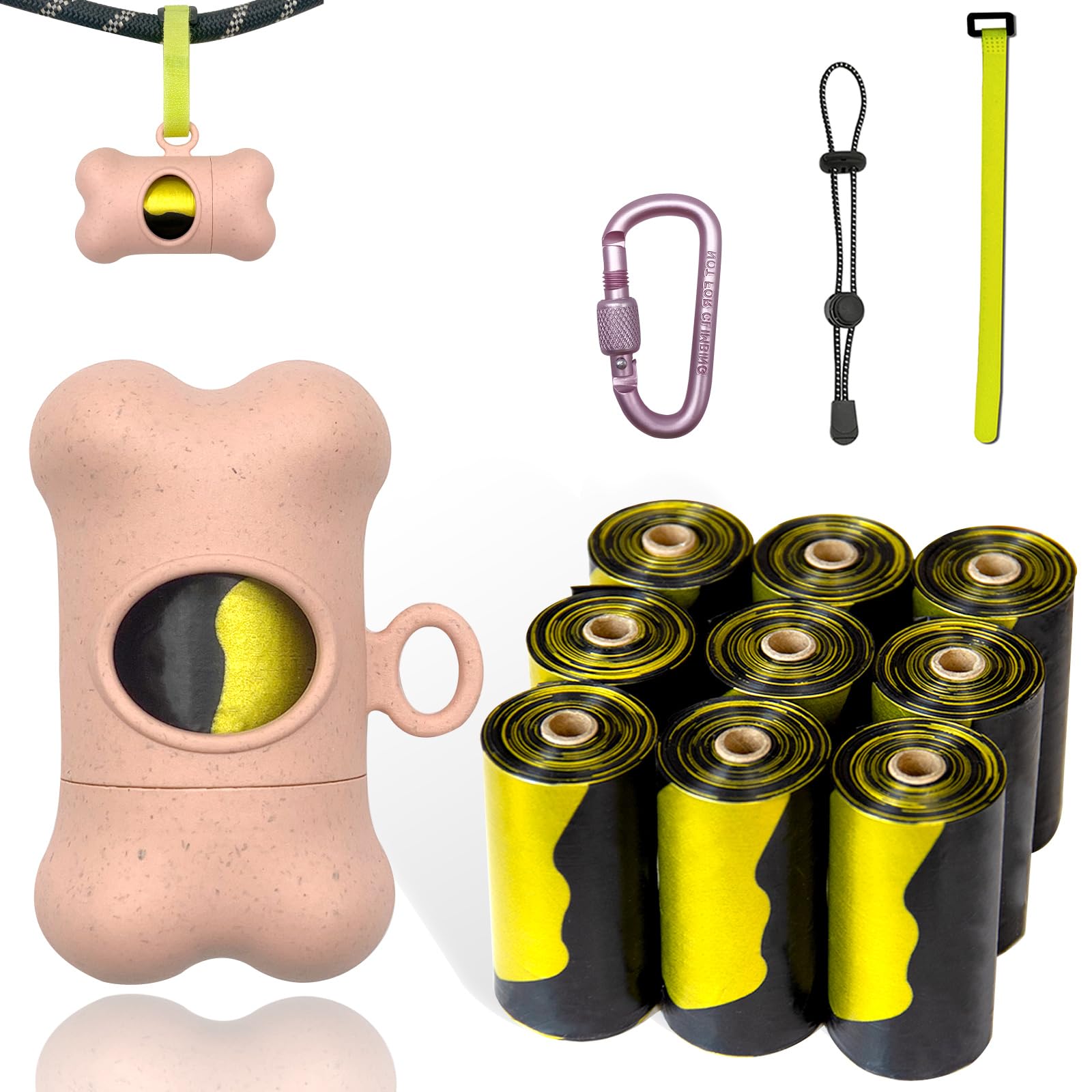 Shaouman Dog Poop Bags Holder For Leash|Dog Baggie Dispenser With Leak-Proof 135 Poo Bags For Leash On The Go For Walking Doggie