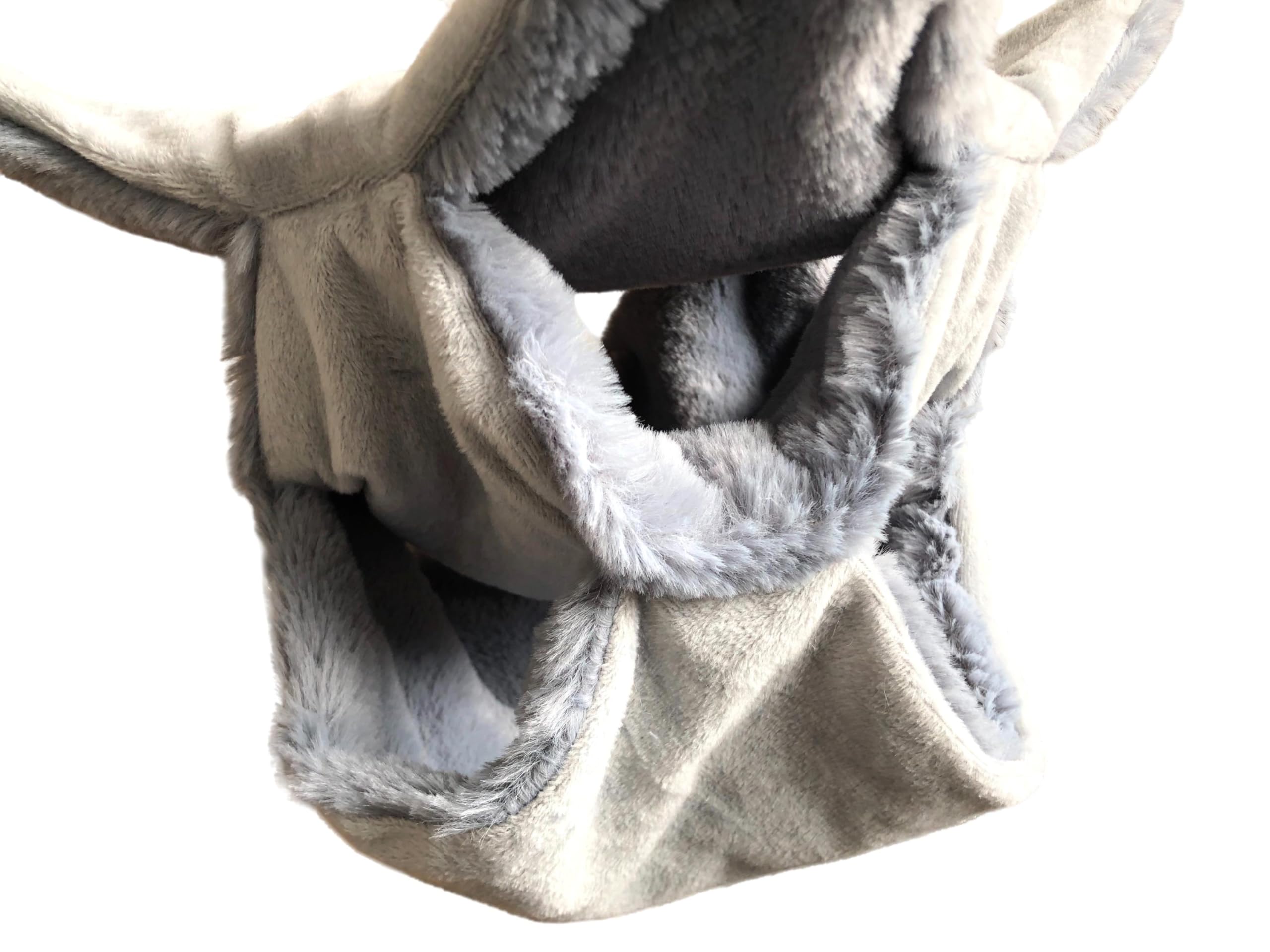 Vedem Small Animals Warm Plush Triple Bunkbed Cage Hanging Hammock Bed Hideout For Sugar Glider Ferret Squirrel (Grey)