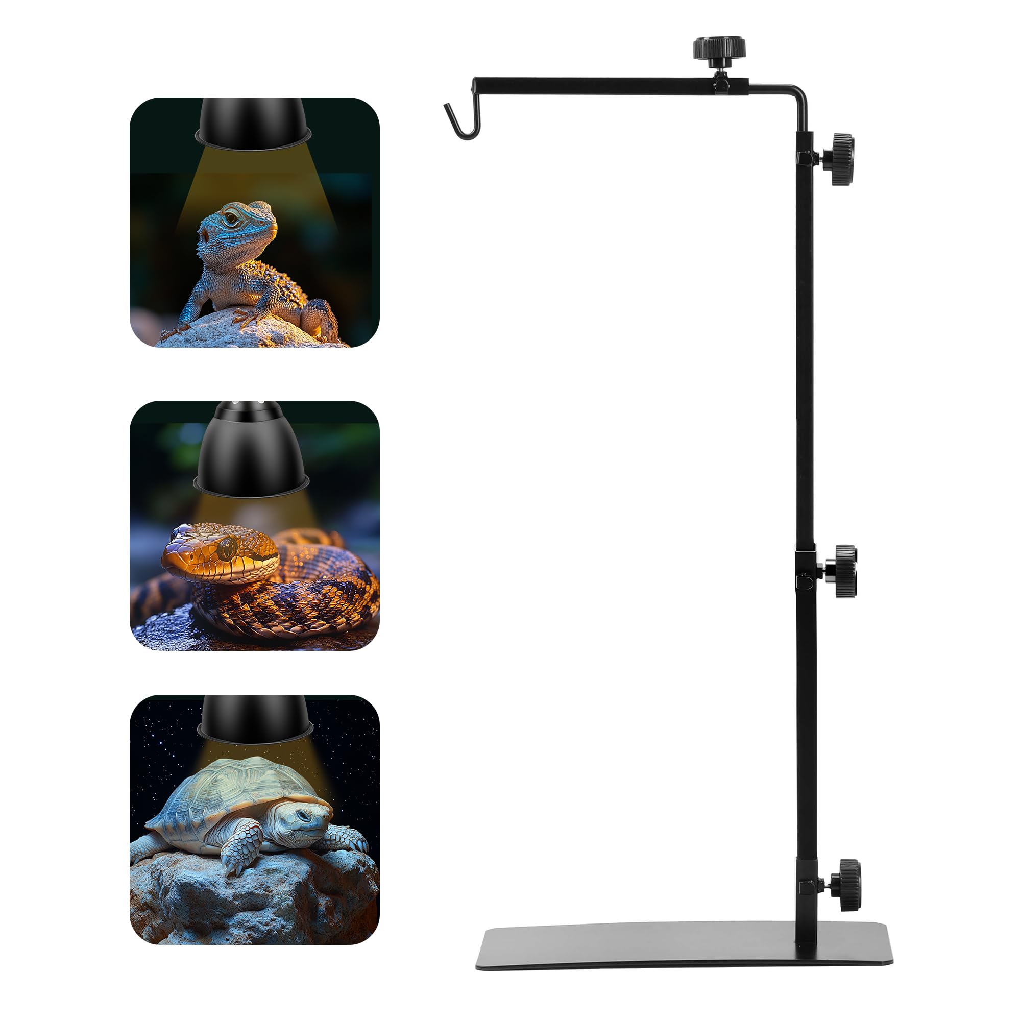 Simple Deluxe Reptile Light Stand Adjustable 15-36.6 inch Floor Lamp Holder, Metal Bracket for Reptile Tank & Terrarium Heating 
