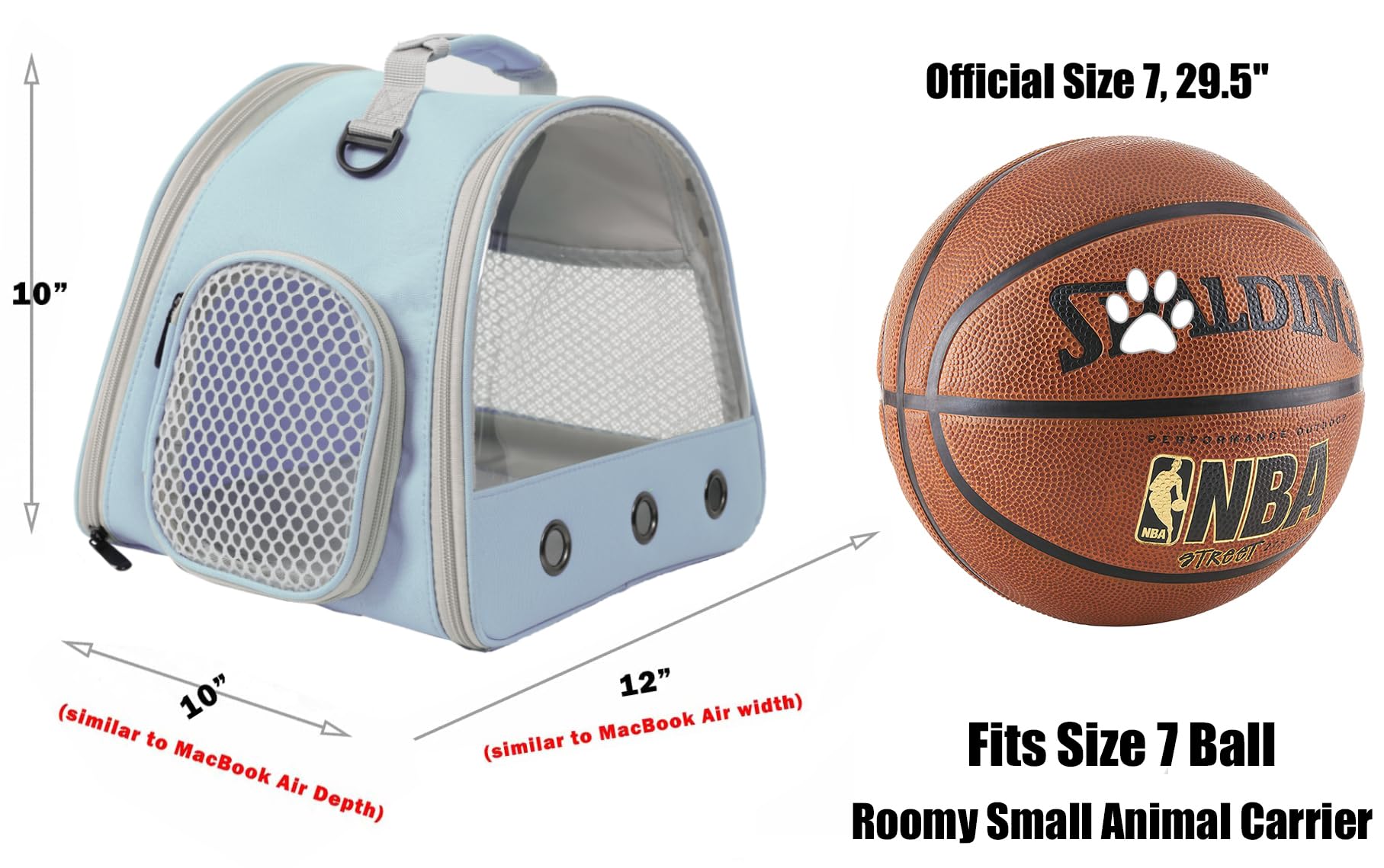 Guinea Pig Carrier Backpack, Clear Bubble Window Backpack for Guinea Pig, Bunny Rat Bird (Blue, Carrier)