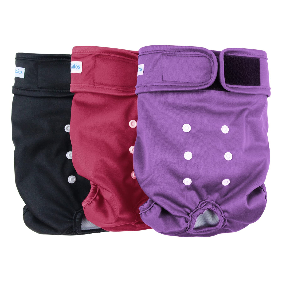 Leekalos Reusable Washable Dog Diapers Female (3 Pack) - Highly Absorbent Doggie Diapers - Size Adjustable Puppy Diapers For Dog