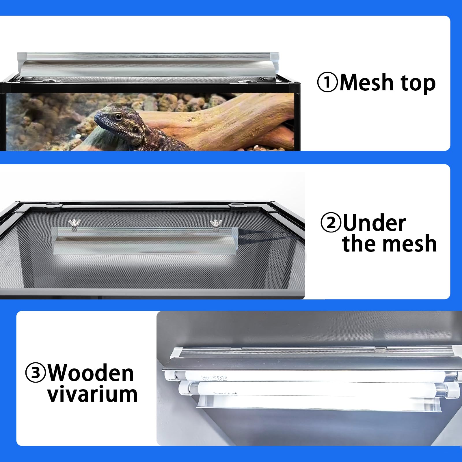 Celiwace T5 Reptile Light Fixture Combo Kit 16 Watts, 12 Inches T5 Uvb Reptile Light, T5 10.0 Uvb Reptile Light Fixture, Desert