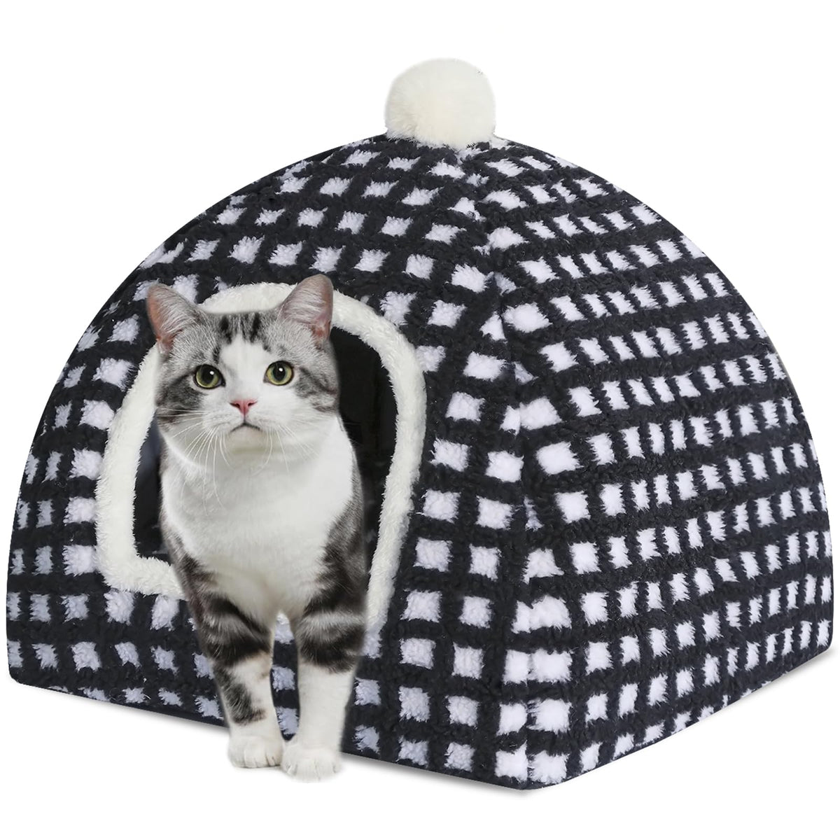 Cat Bed Cave For Indoor, Suitable For Cat Dome Bed, Hideaway Bed For Indoor Cats With Removable Mattress For Kittens.Cat Tent Ho