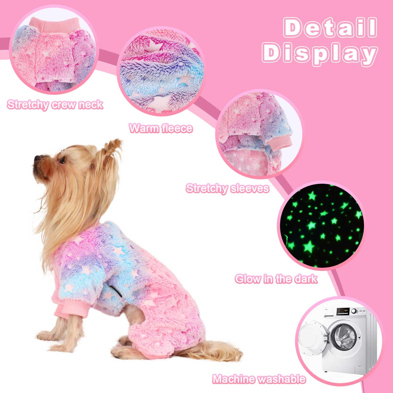 Fleece Dog Pajamas & Onesies - Warm Winter Clothes For Small Dogs & Puppies - Male & Female, Soft & Comfortable