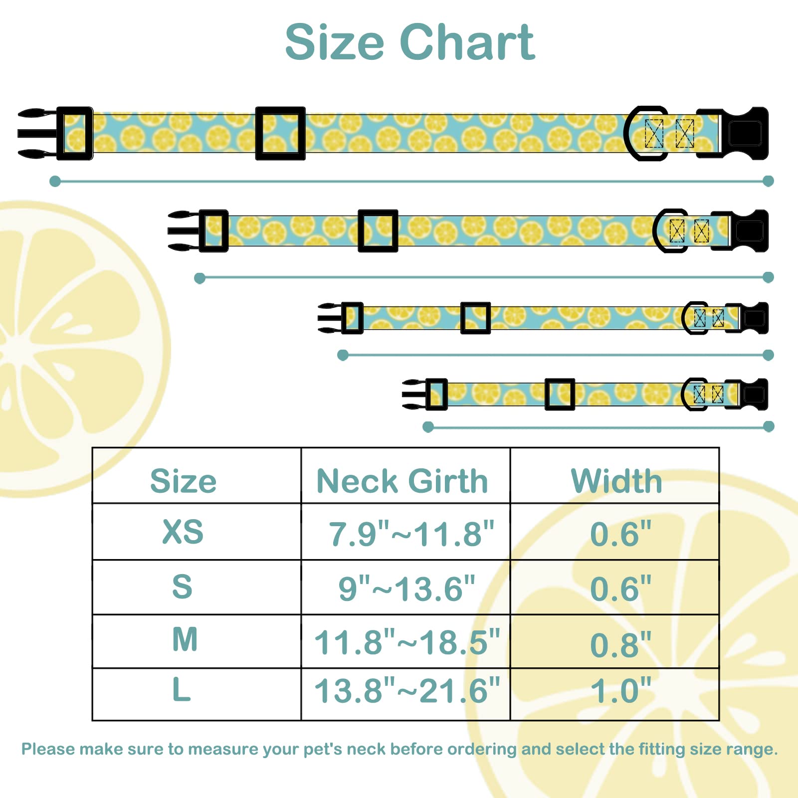 Faygarsle Cute Dog Collar For Girls Boy Dogs Soft Fancy Pet Collar With Lemon Design Ideal Yellow Green Summer Dog Collar For Sm