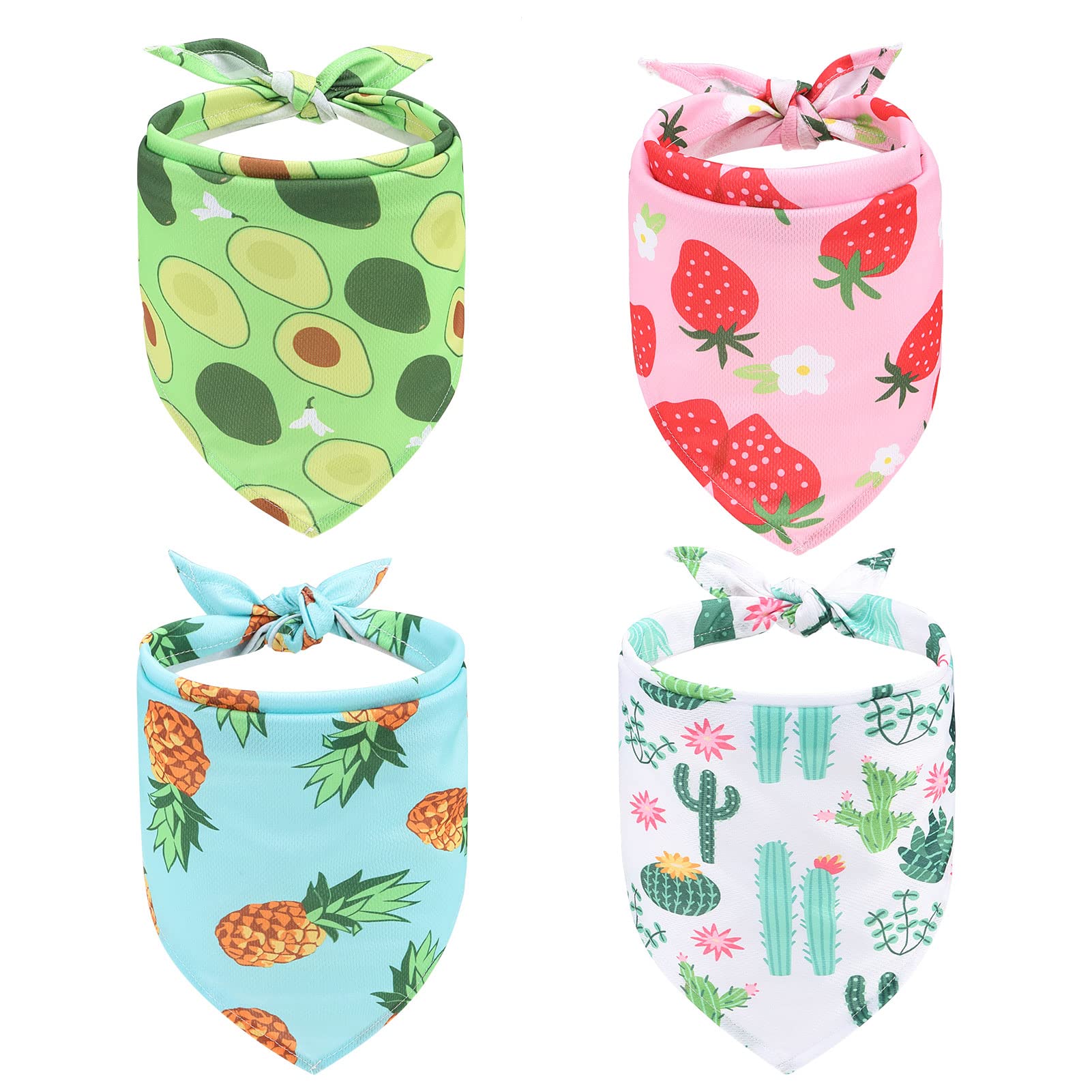 Expawlorer Dog Cooling Bandana - 4 Pack Hawaii Dog Bandanas, Summer Triangle Scarfs Bibs, Summer Dog Bandana Neck Cooler With Cu