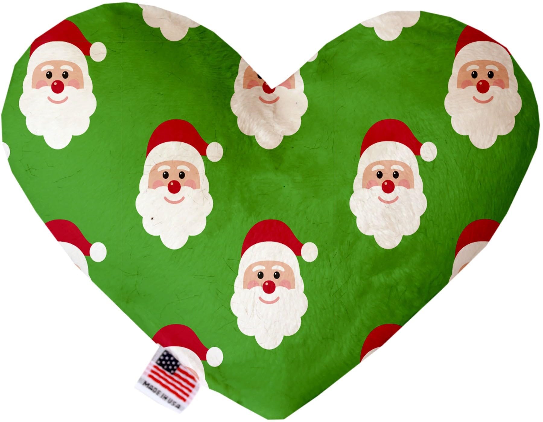 Pet and Dog Plush Heart or Bone Toy, &quot;Santa Group&quot; (Available in different sizes, and 8 different pattern options!) Smiling Santa 6&quot; Plush Heart