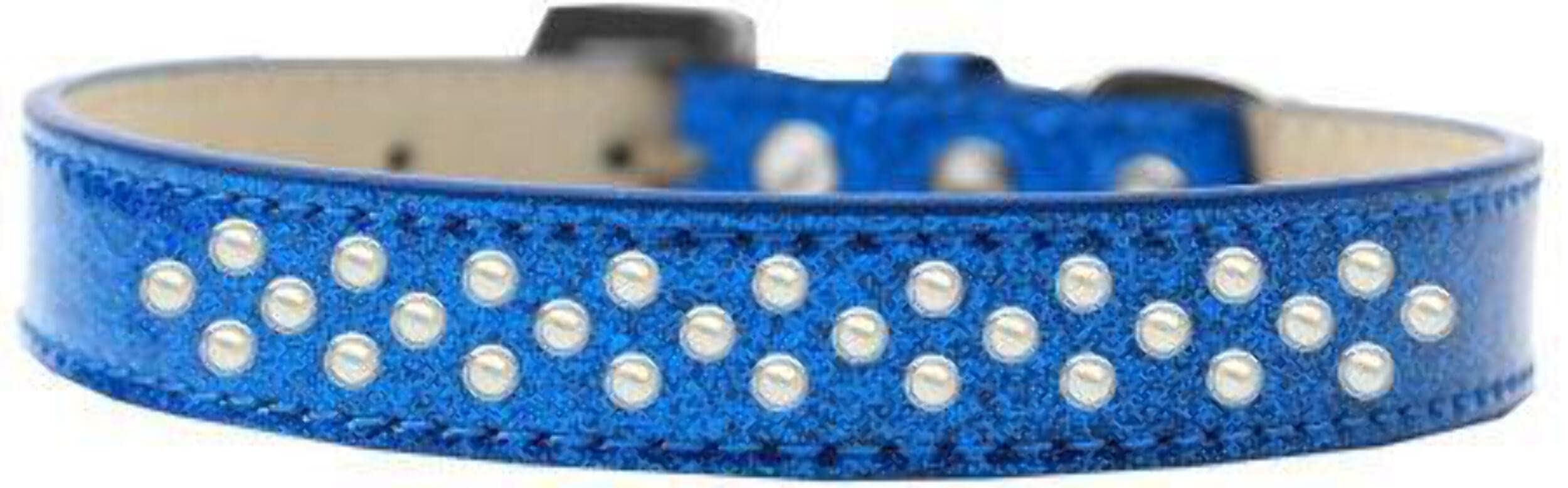Mirage Pet Products Sprinkles Ice Cream Dog Collar with Pearls, Size 14, Silver