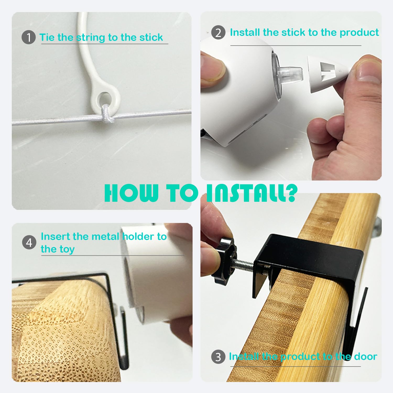 Scsuupoee Cat Toys Interactive For Indoor, Cats Toy Hanging Door Electric For Bored, Feather Toy Kitten Rechargeable Door Hangin