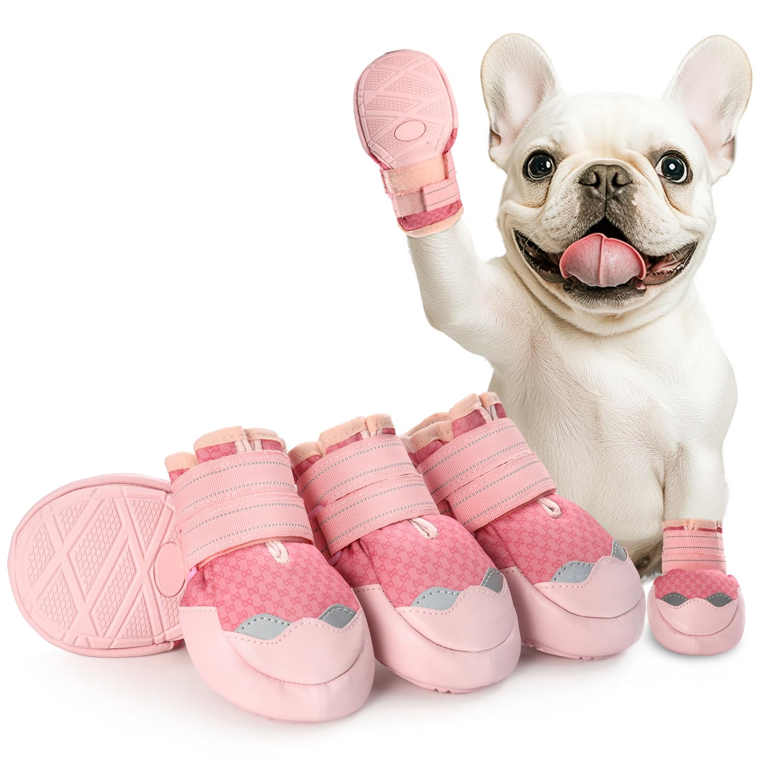 Aokown Dog Shoes For Large Dogs, Waterproof Dog Boots For Winter Snow, Summer Hot Pavement, Dog Booties & Paw Protectors Size 8
