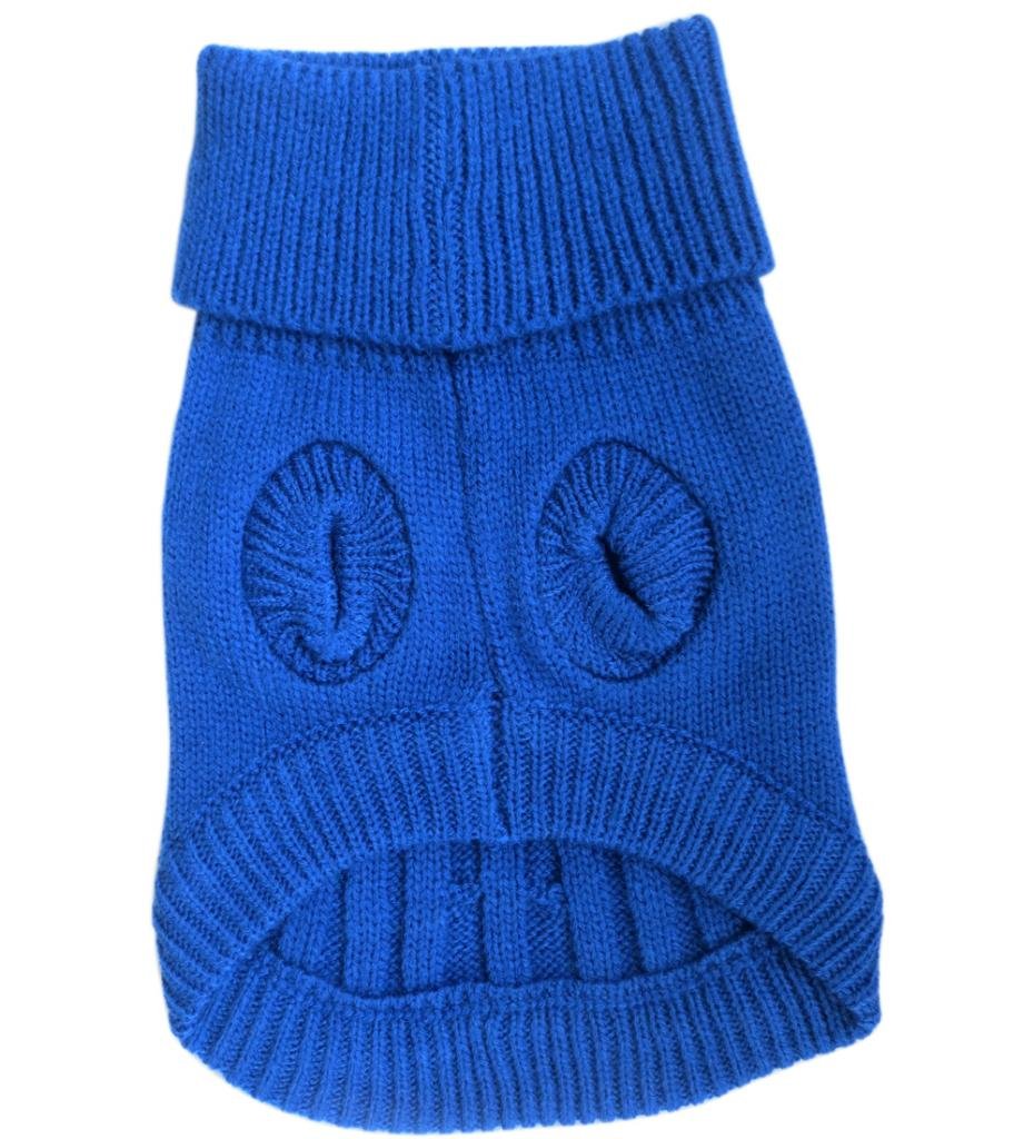 Tangpan Turtleneck Classic Straw-Rope Pro Pet Dog Sweater Apparel (Dark Blue,M)