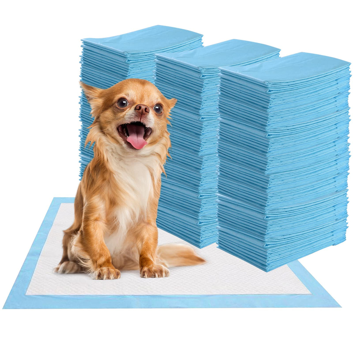 Giantex Puppy Pee Pads 300 Count, 24''X17'' Dog Potty Pads, Powerful Absorbency, 5-Layer Design, Leak-Proof Disposable Pet Piddle Training Pad For Dogs Doggie Cats Rabbits