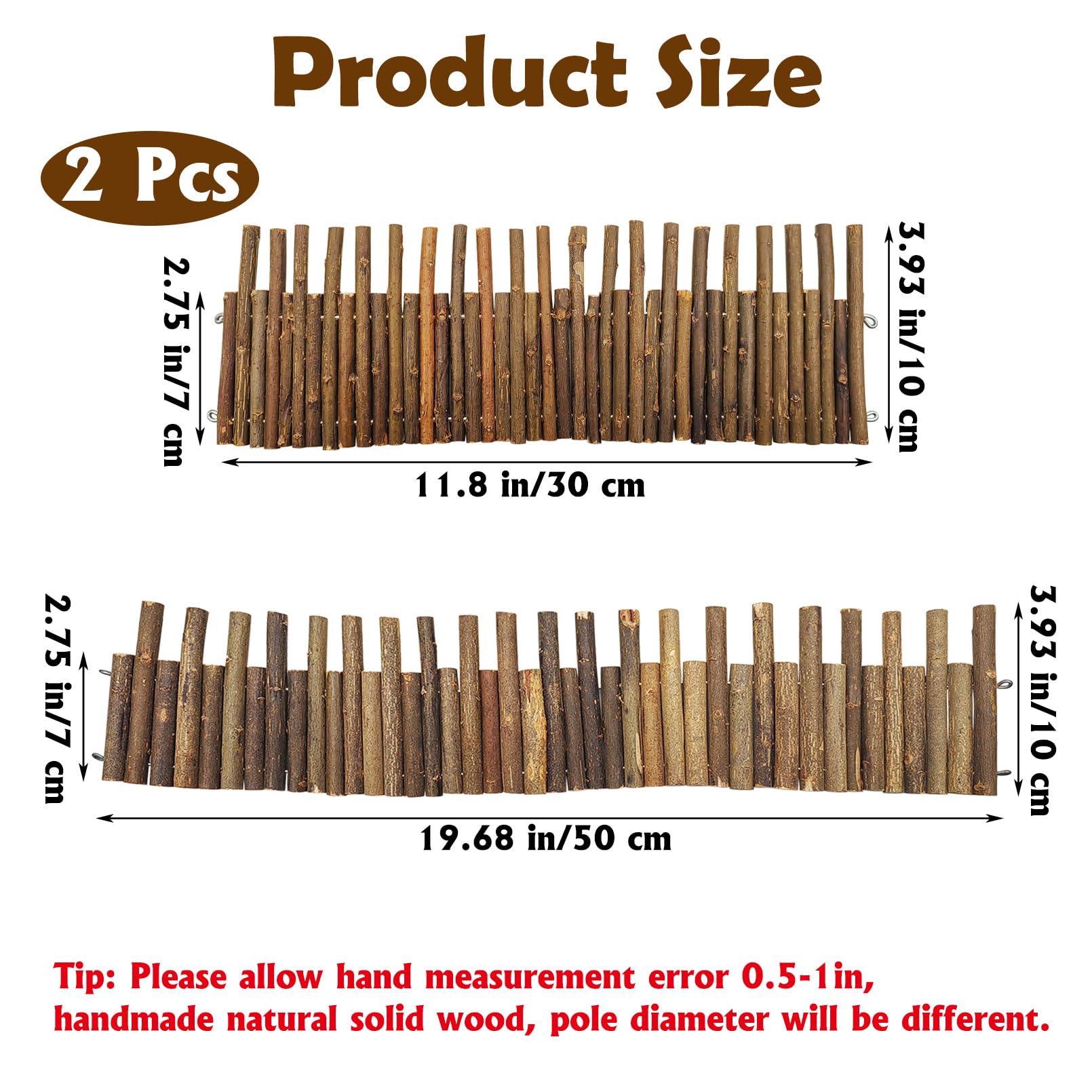 Pinvnby Hamster Wooden Bridge Rat Bendable Tunnel Wooden Fence Chew Toy Hamster Cage Accessories Long Climbing Ladder Fo Gerbil