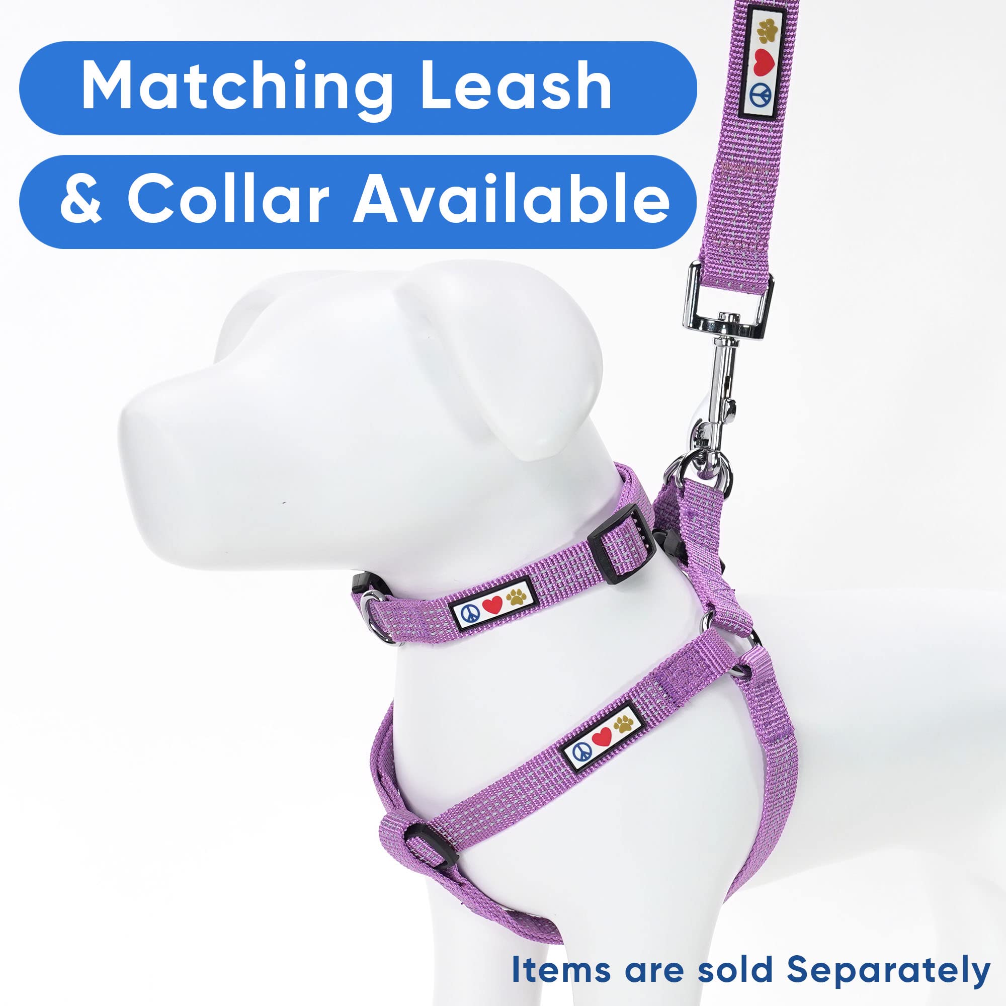 Pawtitas Orchid Purple Dog Harness - Adjustable, Reflective Step-In Harness For Large Dogs