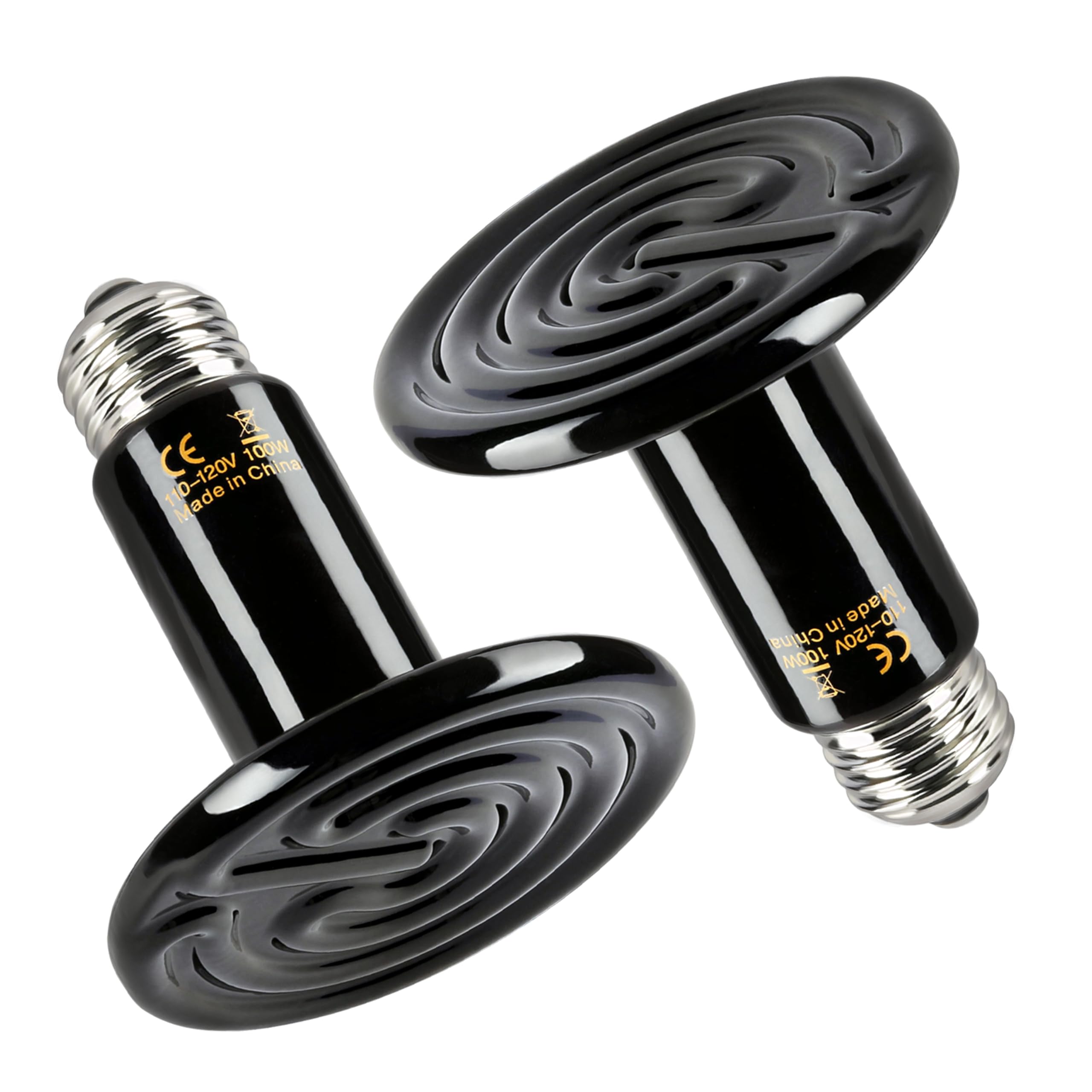 HealSmart 100W Reptile Heat Lamp Ceramic Heat Emitter, No Light Emitting Heat Bulbs, Suitable for Snake/Lizard/Spider, Plant Gro