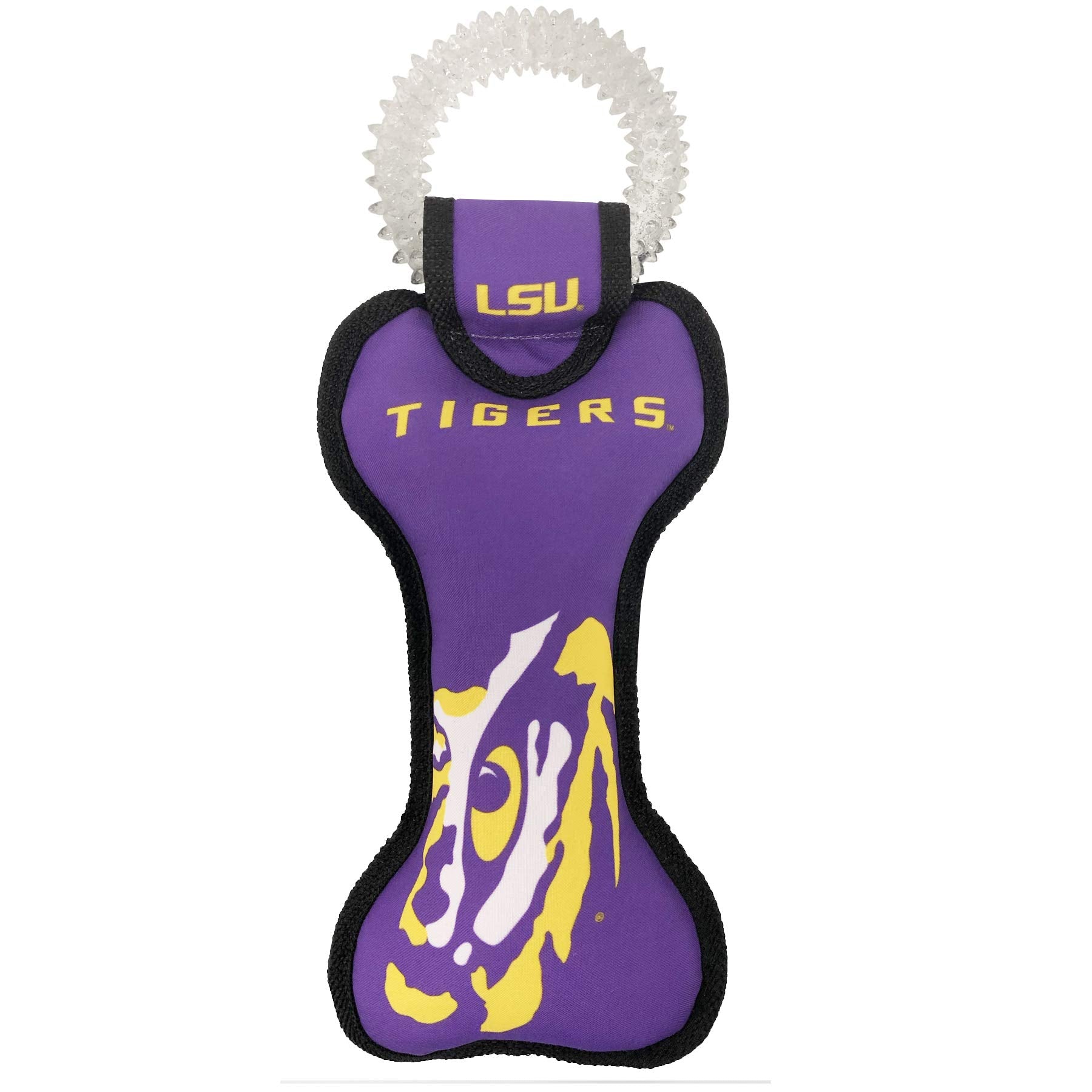 Pets First Ncaa Lsu Tigers Spartans Dental Dog Tug Toy With Squeaker. Tough Pet Toy For Healthy Fun, Teething & Cleaning Pets Te