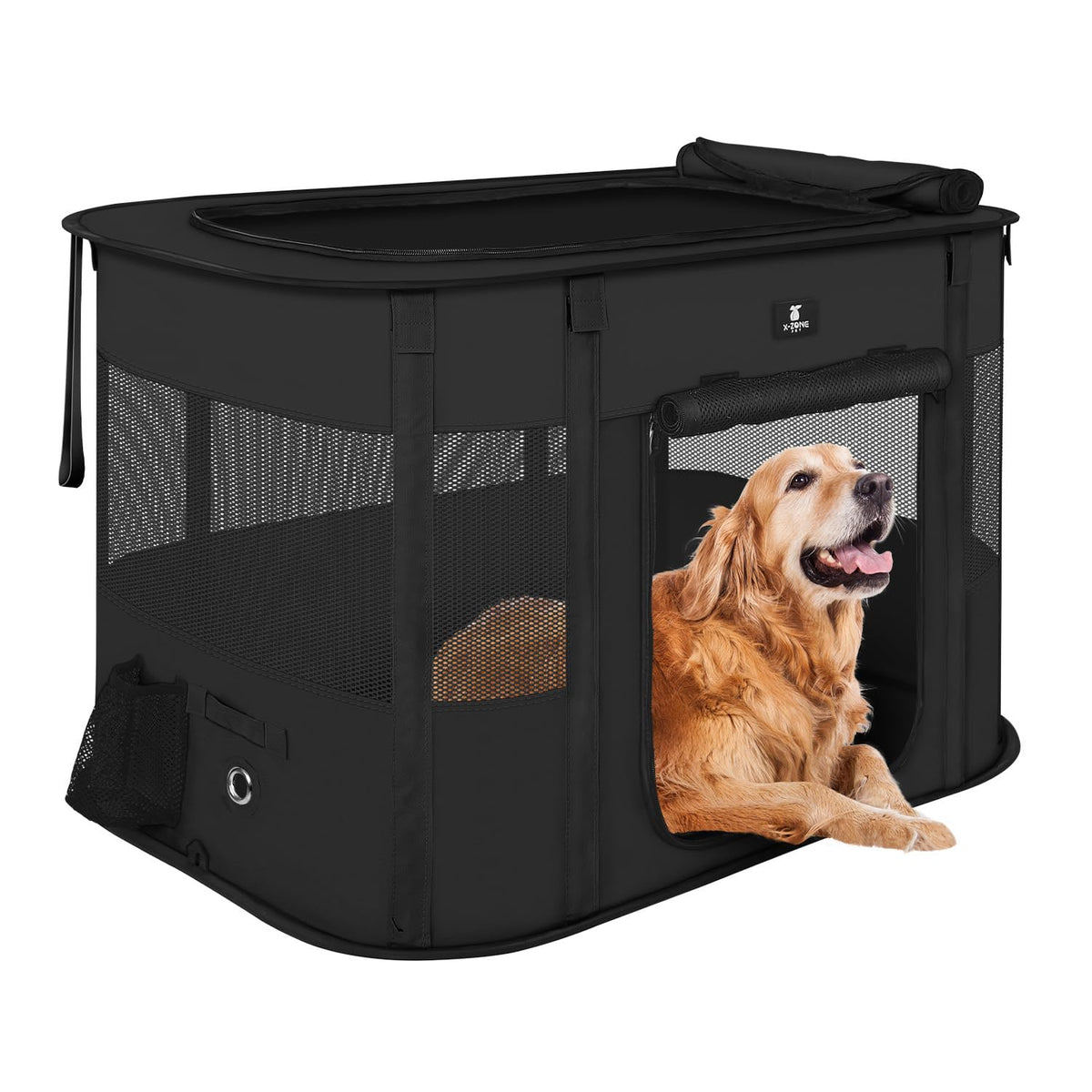 dog play tent X-ZONE Pet Portable Foldable Pet Dog Cat Playpen Crates Kennel/Premium 600D Oxford Cloth,Removable Zipper Top, Indoor and Outdoo, Black
