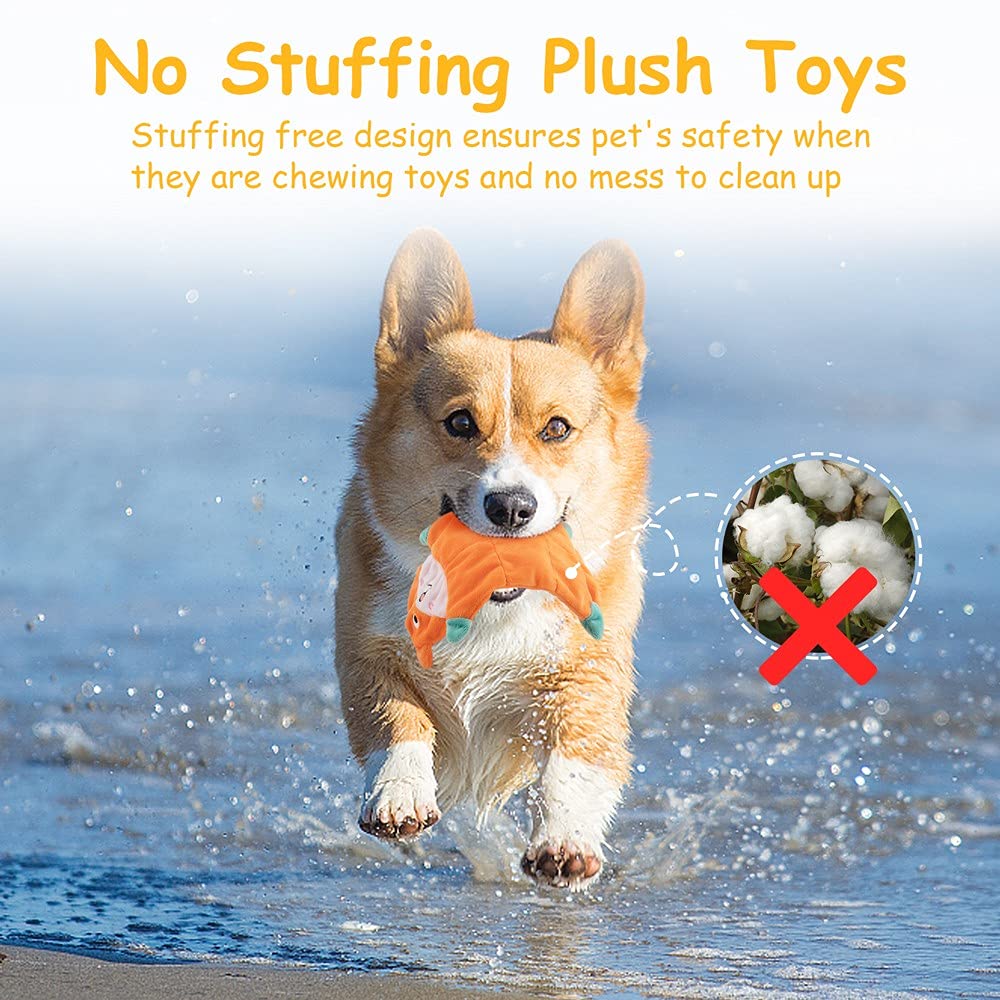 No Stuffing Dog Toys,5 Pack Dog Squeaky Toys Crinkle Plush Dog Toys Set For Puppy Teething, Durable Dog Chew Toys For Small Medium Dog,Cute Holiday Pet Toys For Playing Training Reducing Boredom