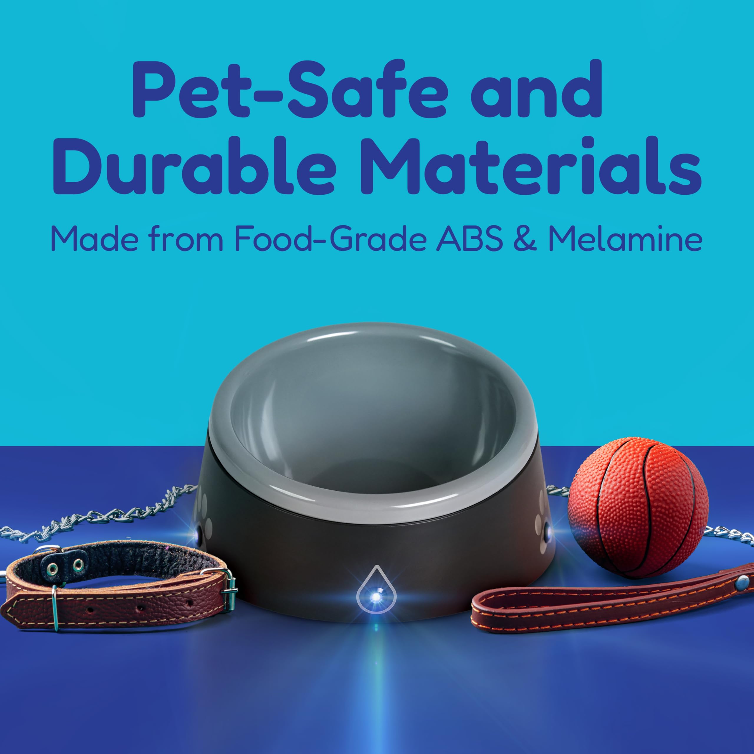 Thirstalert 16 Oz Dog/Cat Water Bowl, Led Lights Blink When Water Level Reaches Near To Empty, Food Grade Abs & Melamine