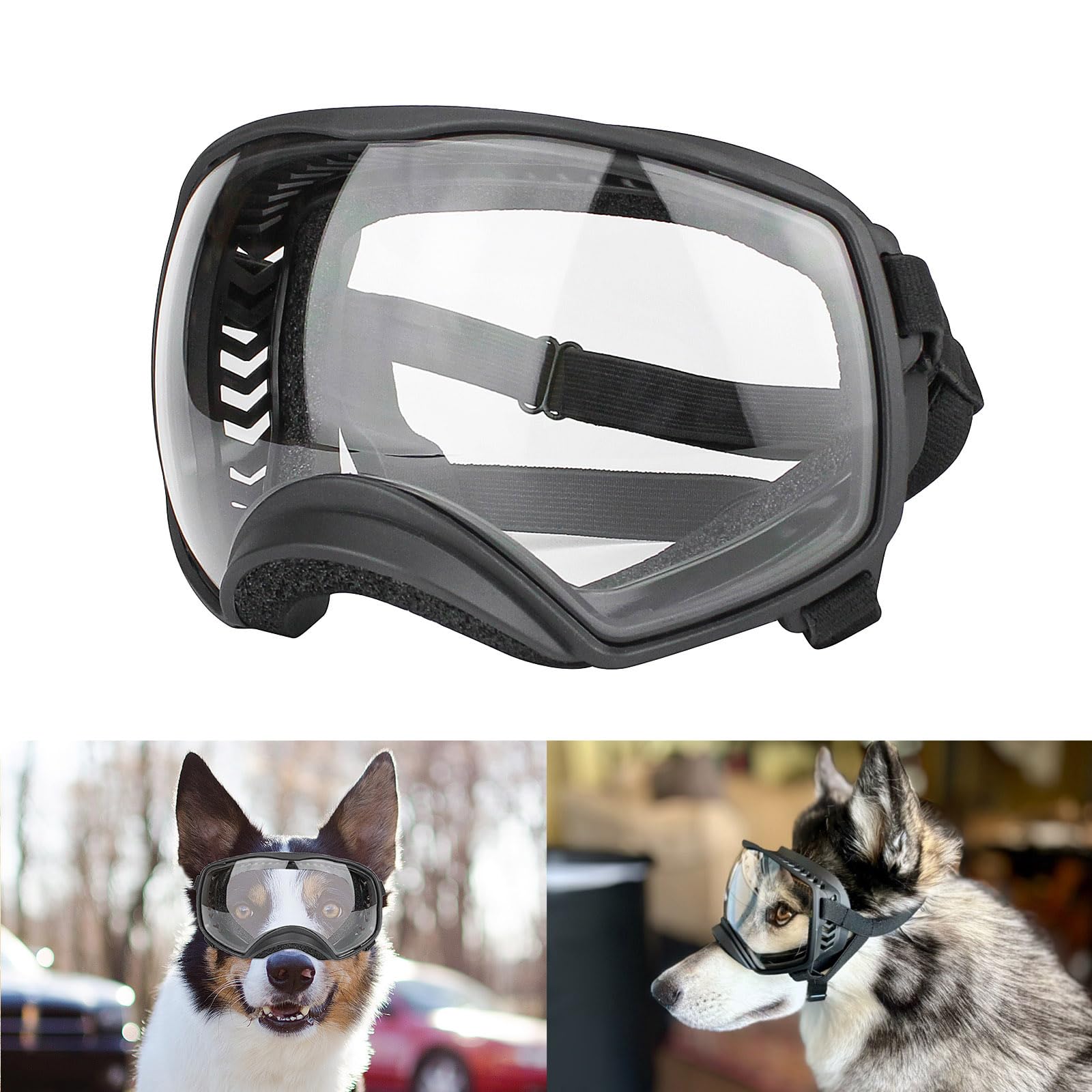 Enjoying Clear Dog Goggles For Large Dogs, Dog Sunglasses Medium Large Breed, Summer Uv Pet Eye Protection, Winter Pet Snow Gogg