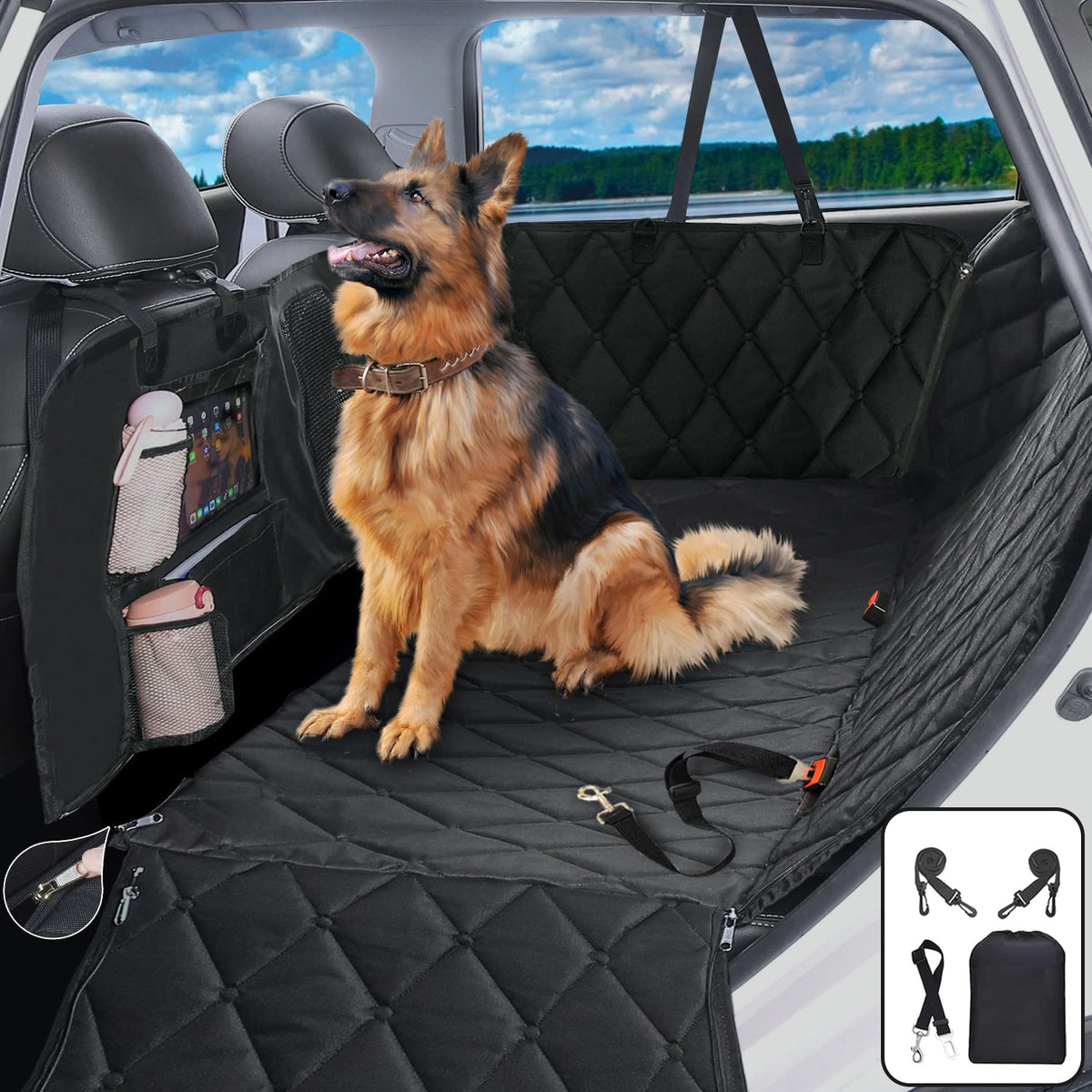 Sevvis Car Dog Cover Back Seat - Pet Car Seat Covers - Dog Hammock For Car Backseat Waterproof, Dog Car Seat Cover For Back Seat With Mesh Window,Seat Cover For Dogs Durable Nonslip Suv