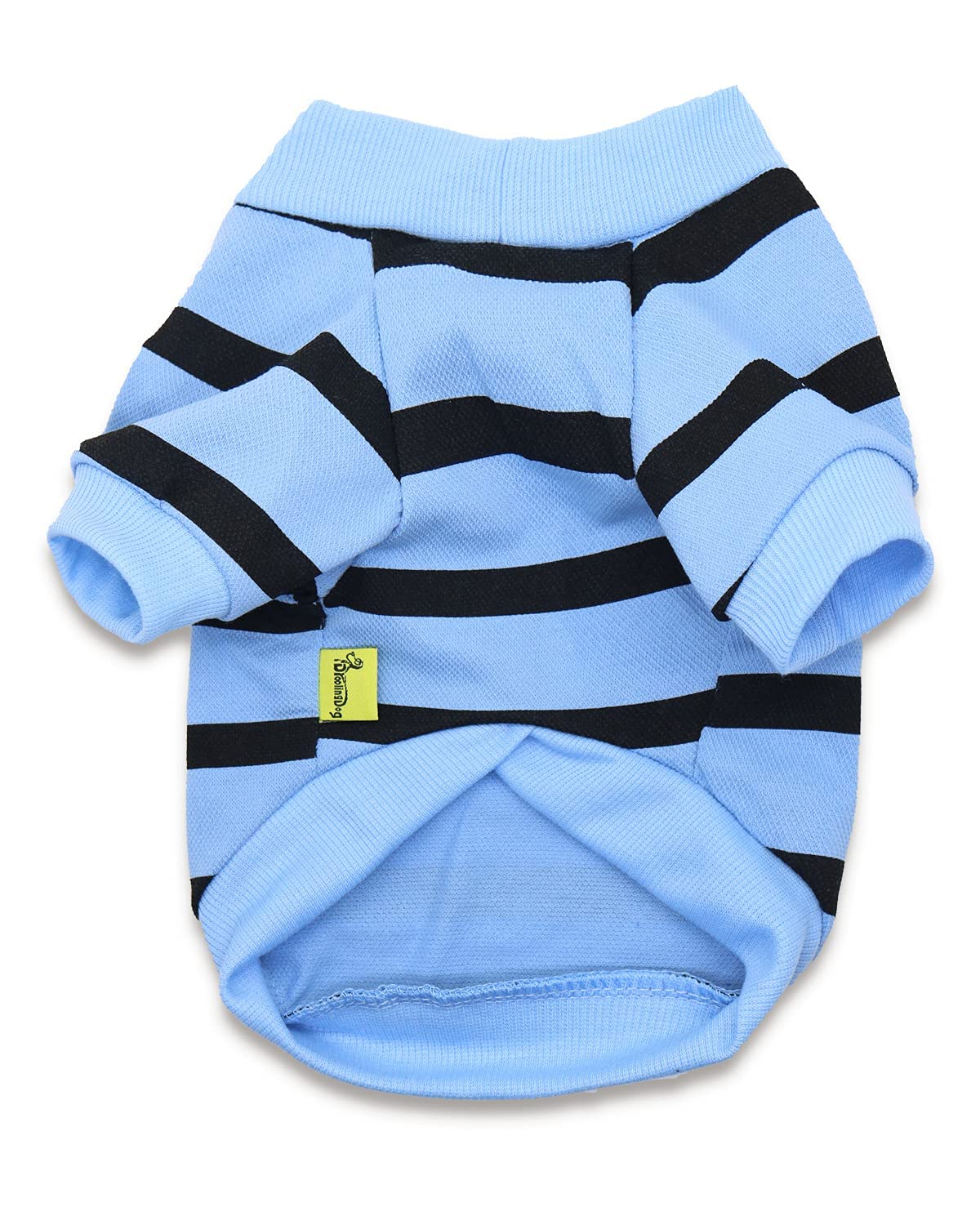 Pet Sweater Striped Dog Clothes Medium Dogs T Shirts Boston Bulldog Sweatshirt, Large, Rose