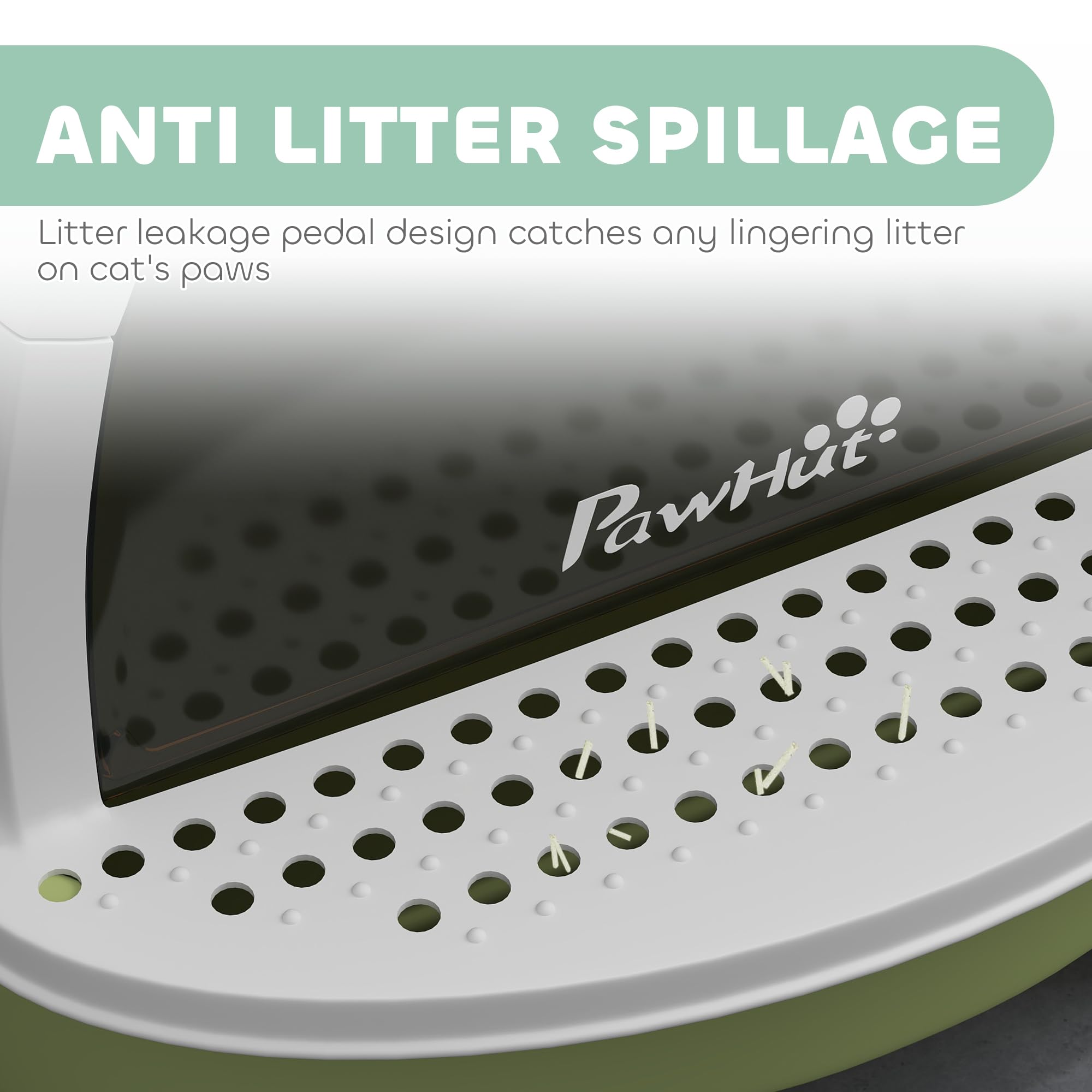 Pawhut Cat Litter Box, Covered Kitty Litter Box With Lid, Scoop, Deodorizing Bags For Odor Control, Privacy, Portable, Easy To C