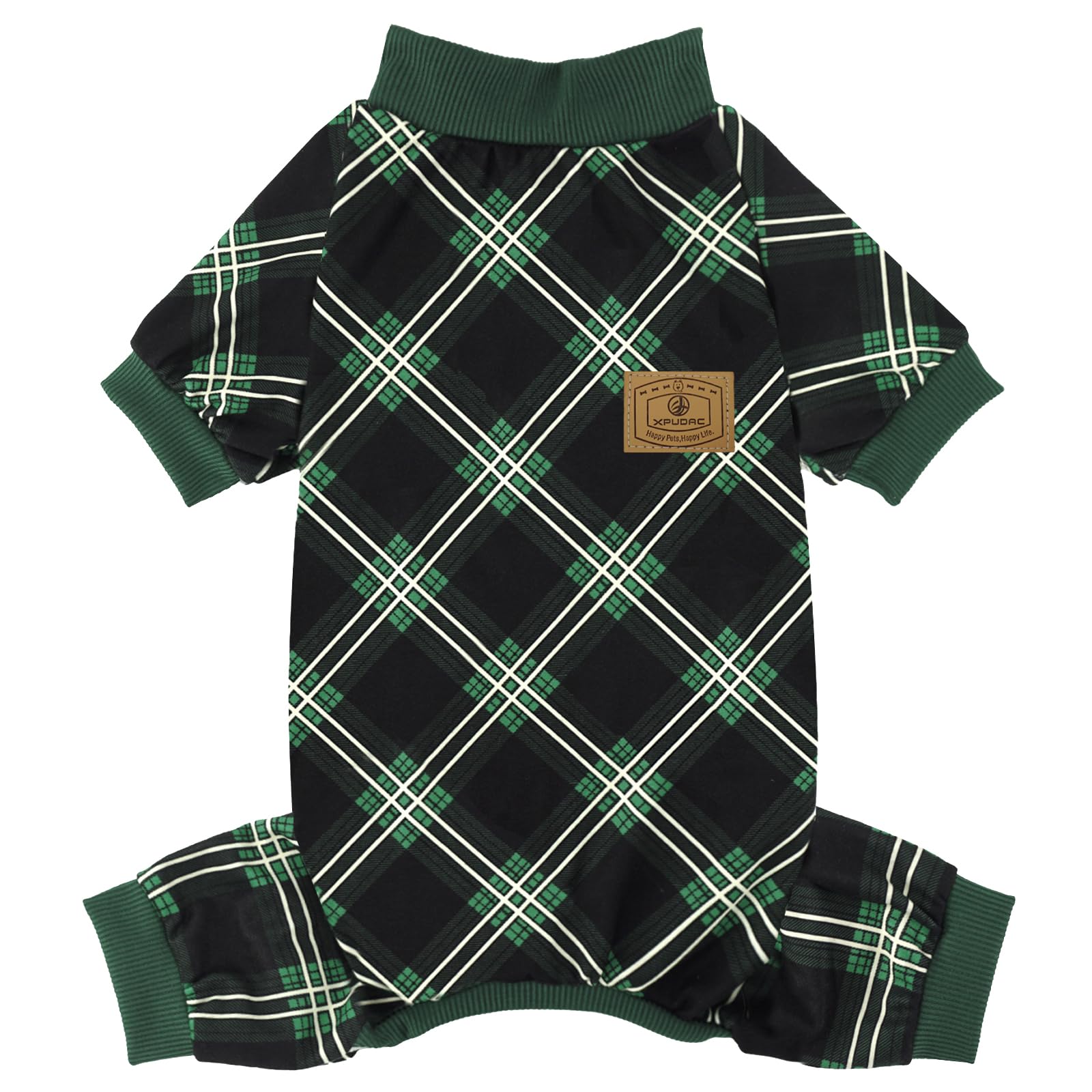 Xpudac Dog Pajamas Soft Strechy Plaid Doggie Clothes For Small Medium Dogs Girl Boy Cat Apparel-2Xl