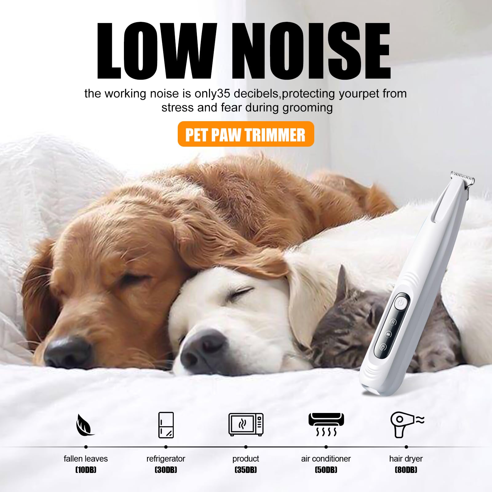 Soulbeam Upgraded Dog Paw Trimmer, Upgraded 18Mm Blade Electric Dog Clipper With Led Display, Ipx7 Waterproof, Rechargeable Hair