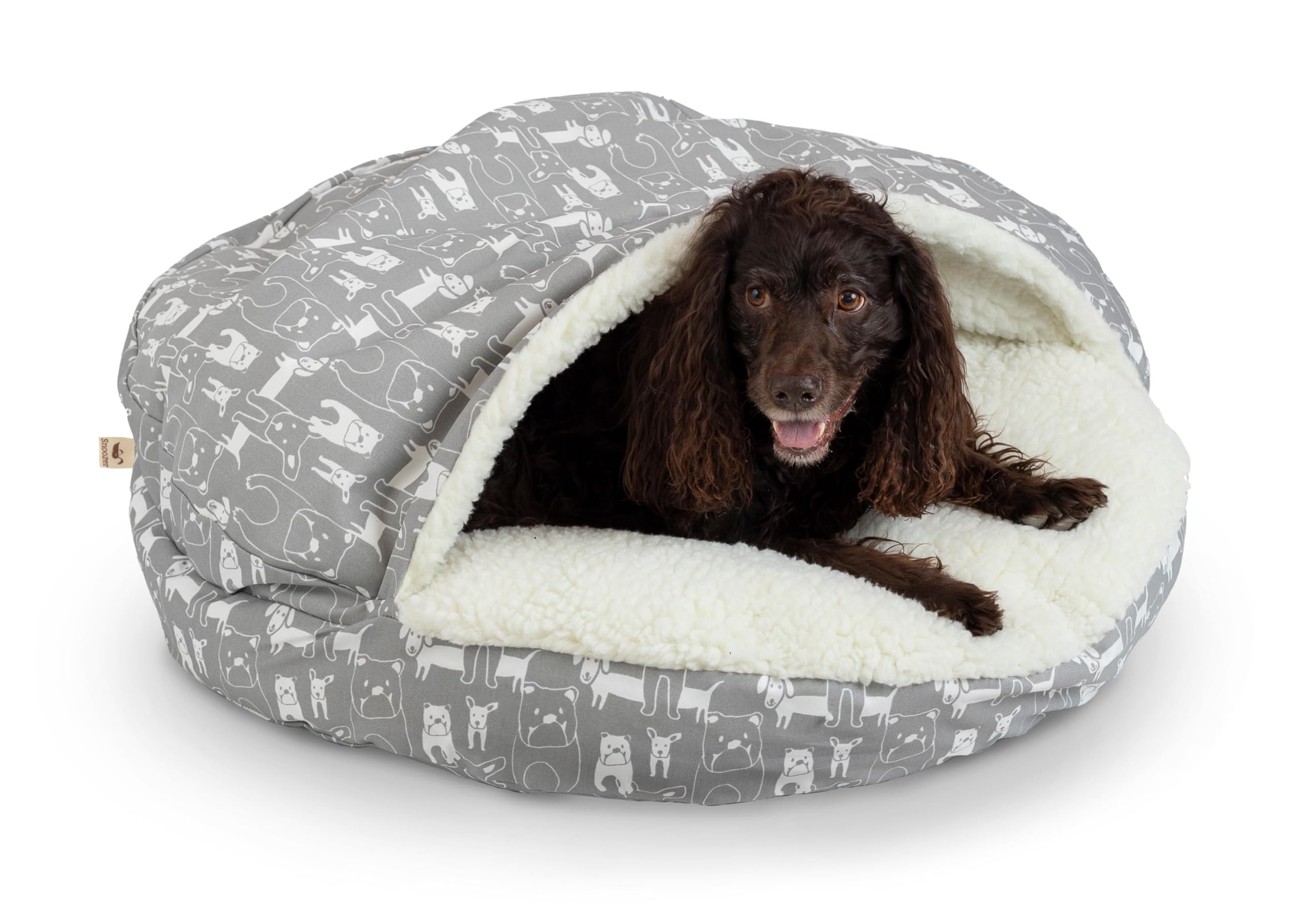 Snoozer Luxury Cozy Cave Pet Bed, Wag Collection, Small - Pedigree Storm