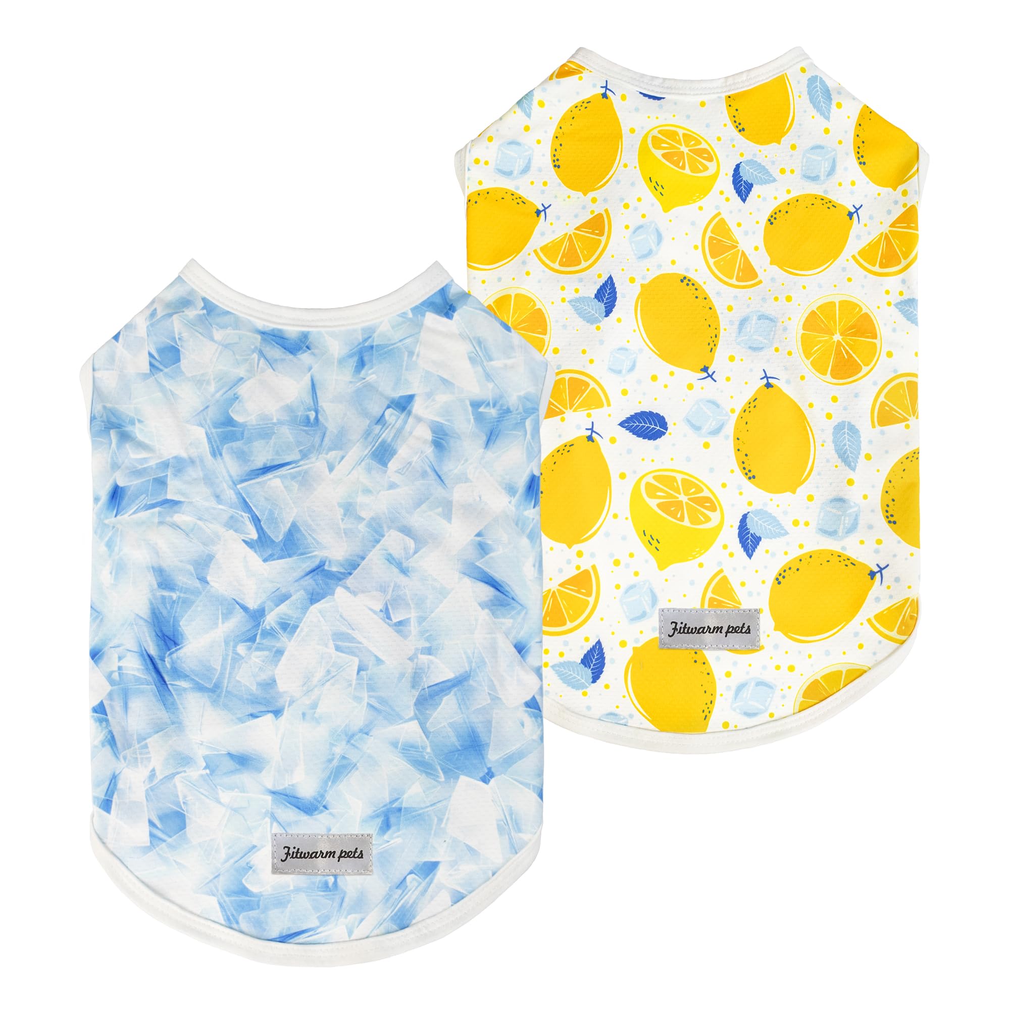 Fitwarm 2 Pack Ice Lemon Upf 50+ Uv Sun Protection Dog Shirt, Lightweight Dog Cooling Vest, Quick Dry Summer Clothes For Small D