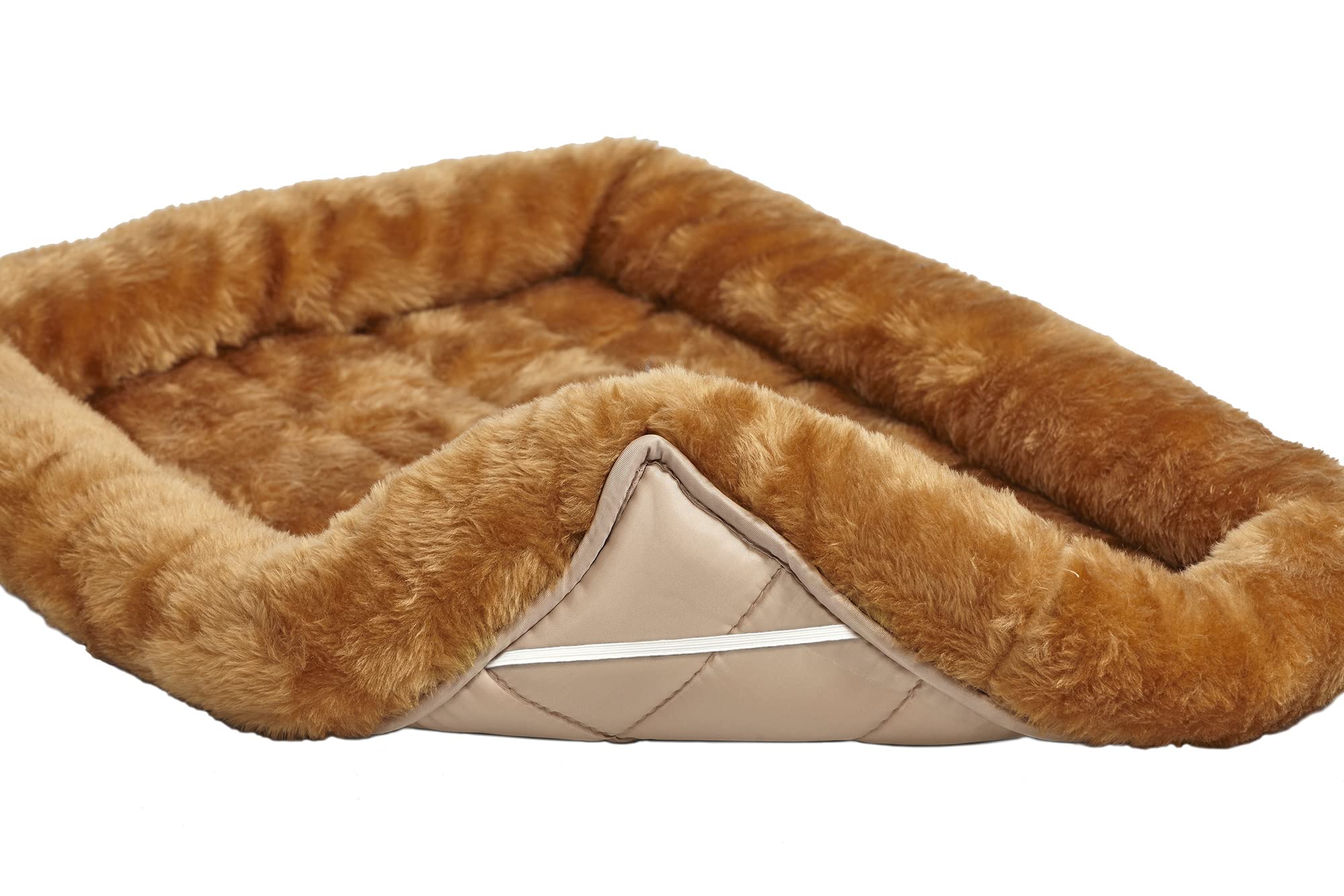 Midwest Homes For Pets Cinnamon 18-Inch Pet Bed W/ Comfortable Bolster | Ideal For Small Breeds & Fits An 18-Inch Crate | Easy M