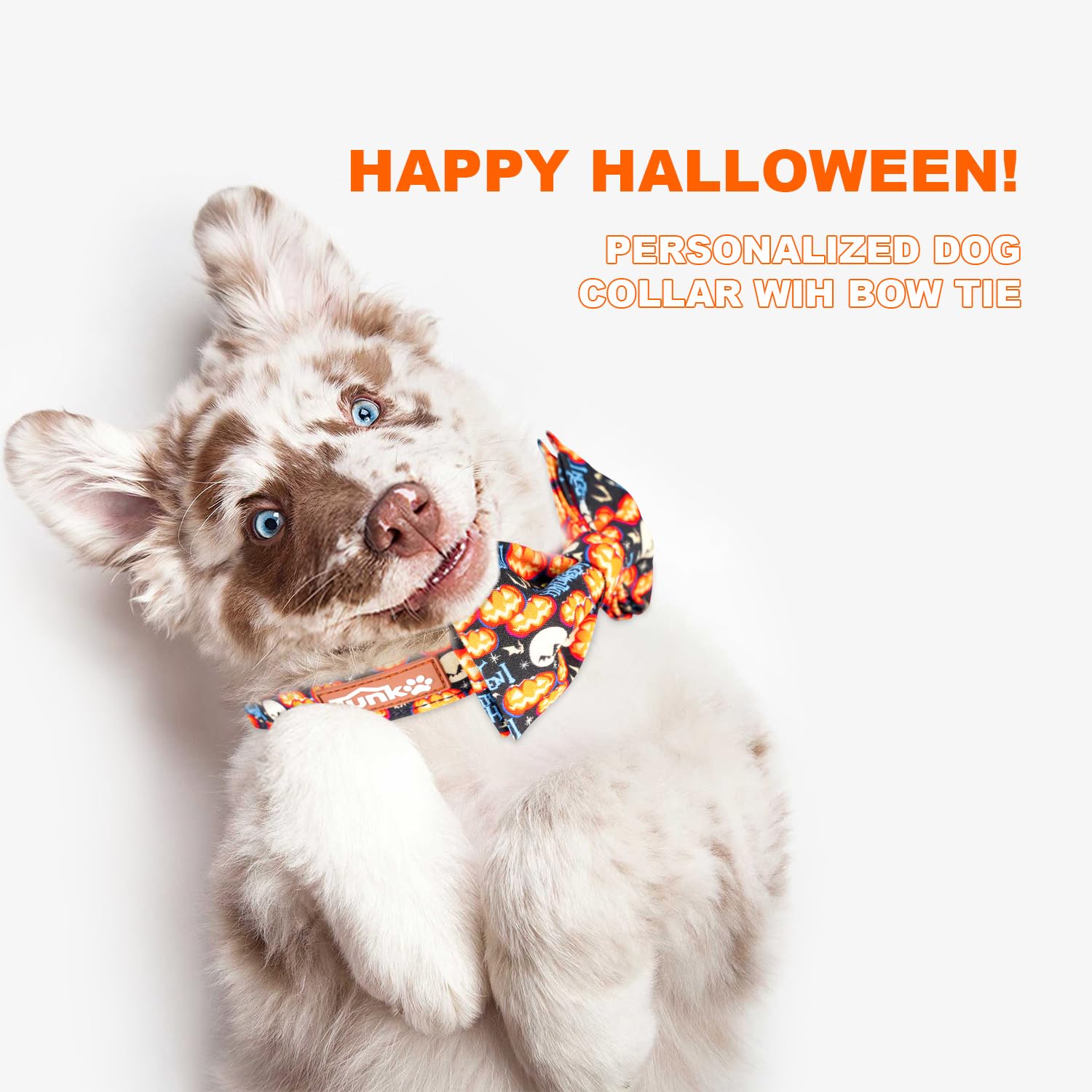 Tunkoo Happy Halloween Dog Collar With Pumpkin - Durable, Adjustable, And Stylish Pet Collar Available In Small, Medium, Large L