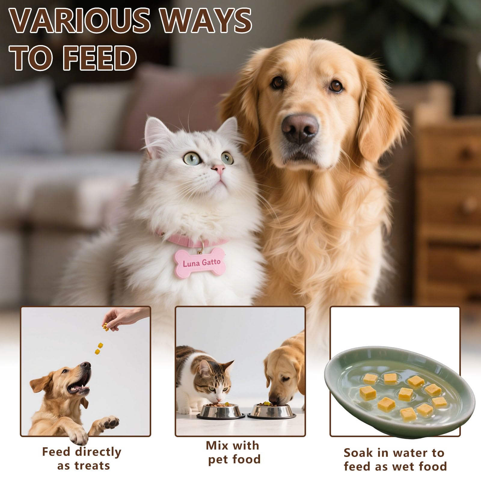 JADINGSFARM Freeze Dried Pumpkin Treats for Dogs & Cats, Natural Digestive Health, 3.5 oz