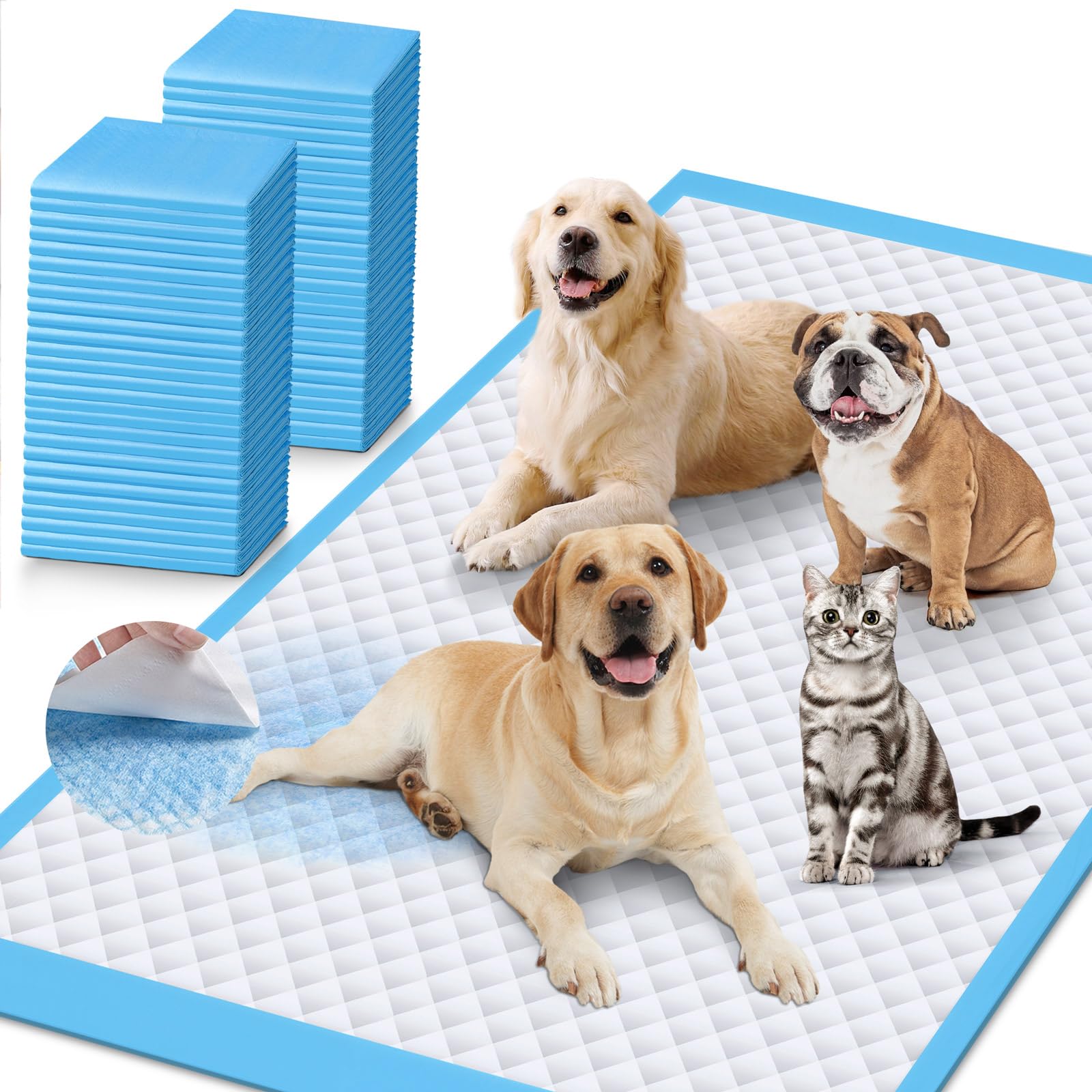 iweepet Enormous 37x 54 Dog Training Potty Pads, Thicken Super Absorbent & Leak-Proof 6 Layers Puppy Pads 30 Counts, Disposable 