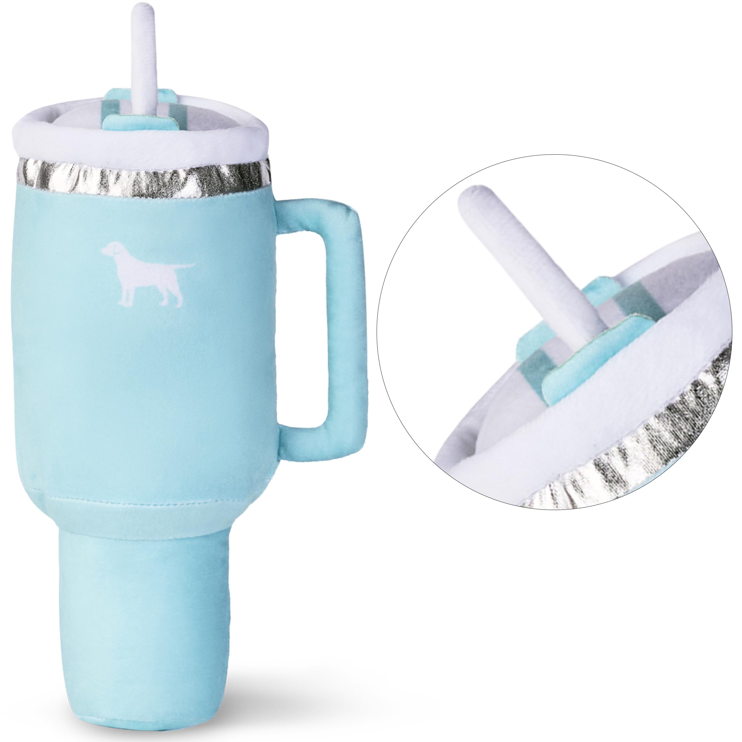 Puproar Pup Cup Tumbler Dog Toy - Funny Birthday Dog Toy For Girl Dogs Or Puppies, Cute Squeaky Plush Gift (Mint Green)